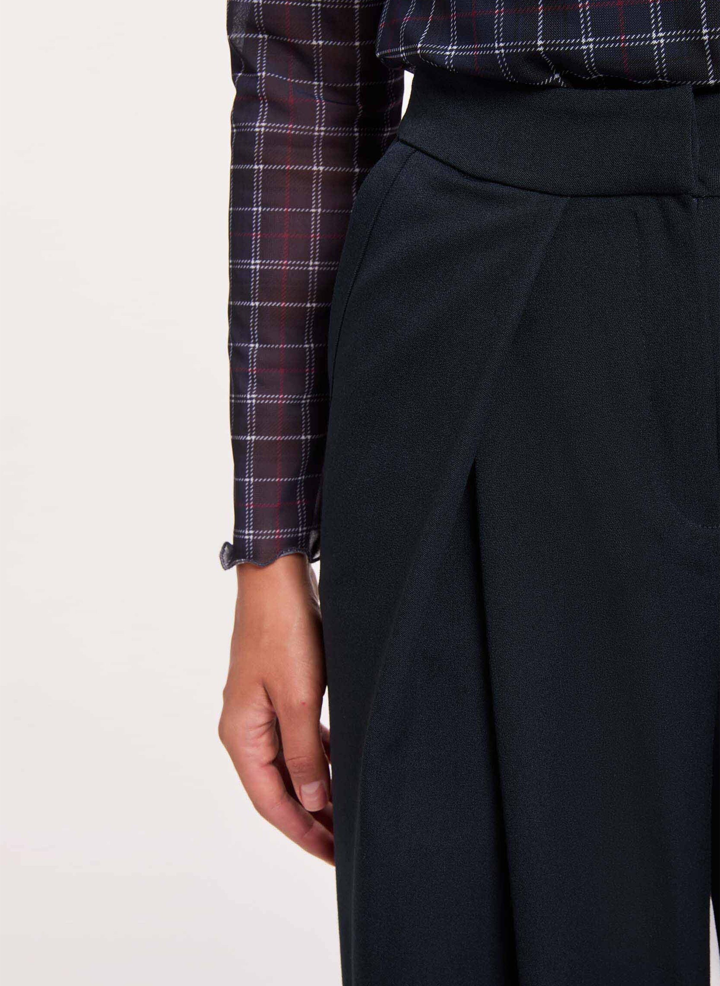 High-waisted wide-leg pleated trousers MORGAN Blue