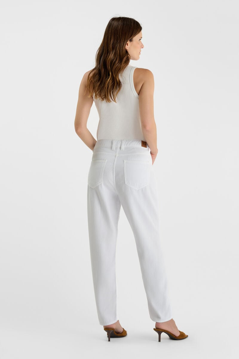 High-waisted loose-fit buttoned jeans LE TEMPS DES CERISES White