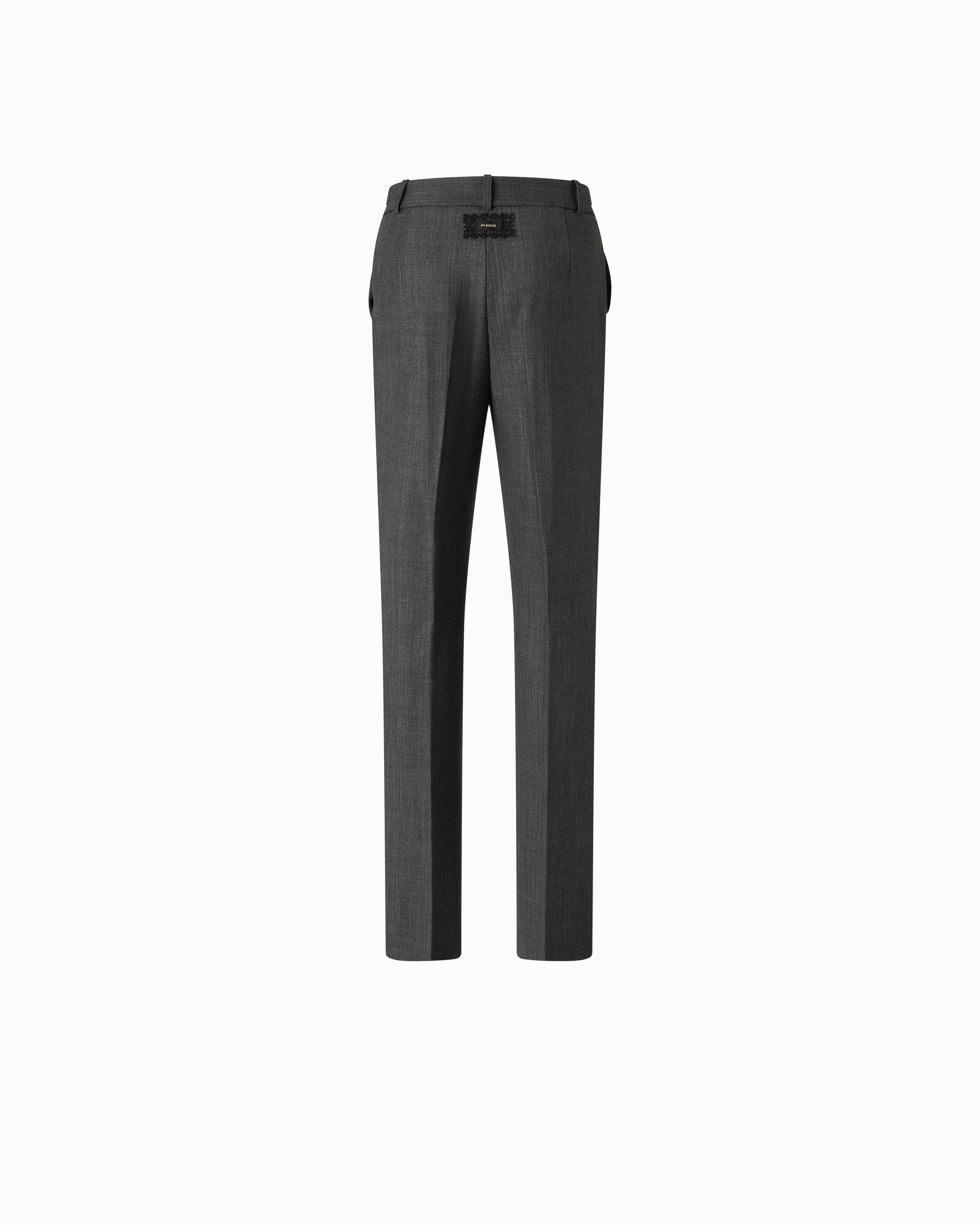 Stretch wool-blend cigarette trousers | Grey PINKO Women