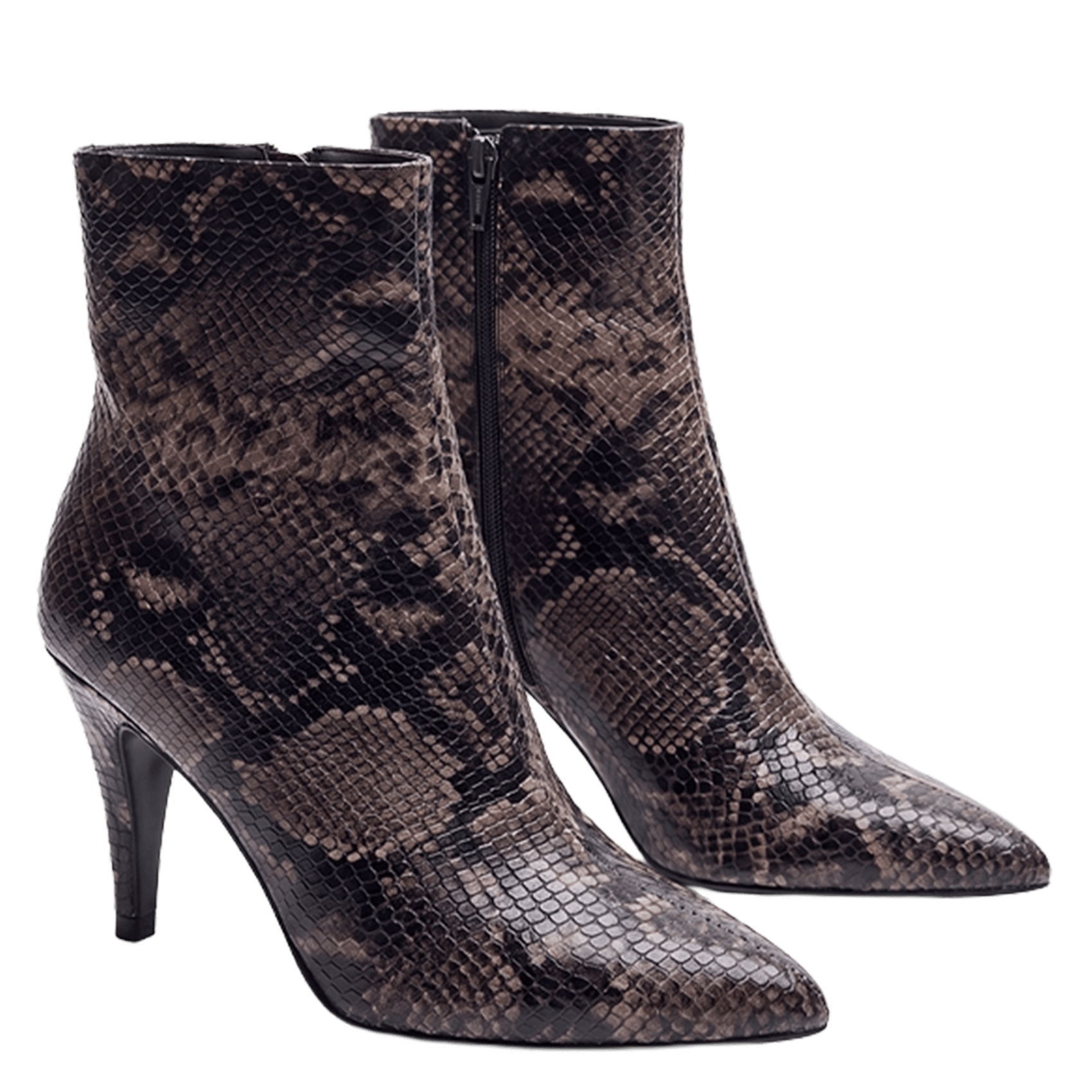 Printed leather ankle boots JONAK Brown