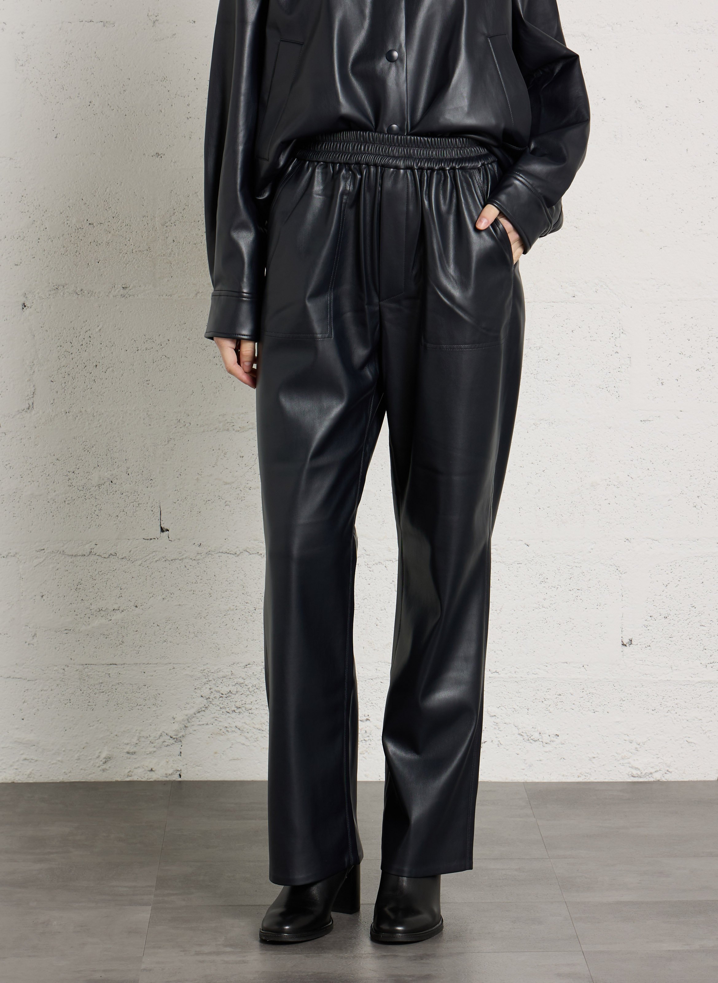 Imitation leather trousers BERENICE Blue