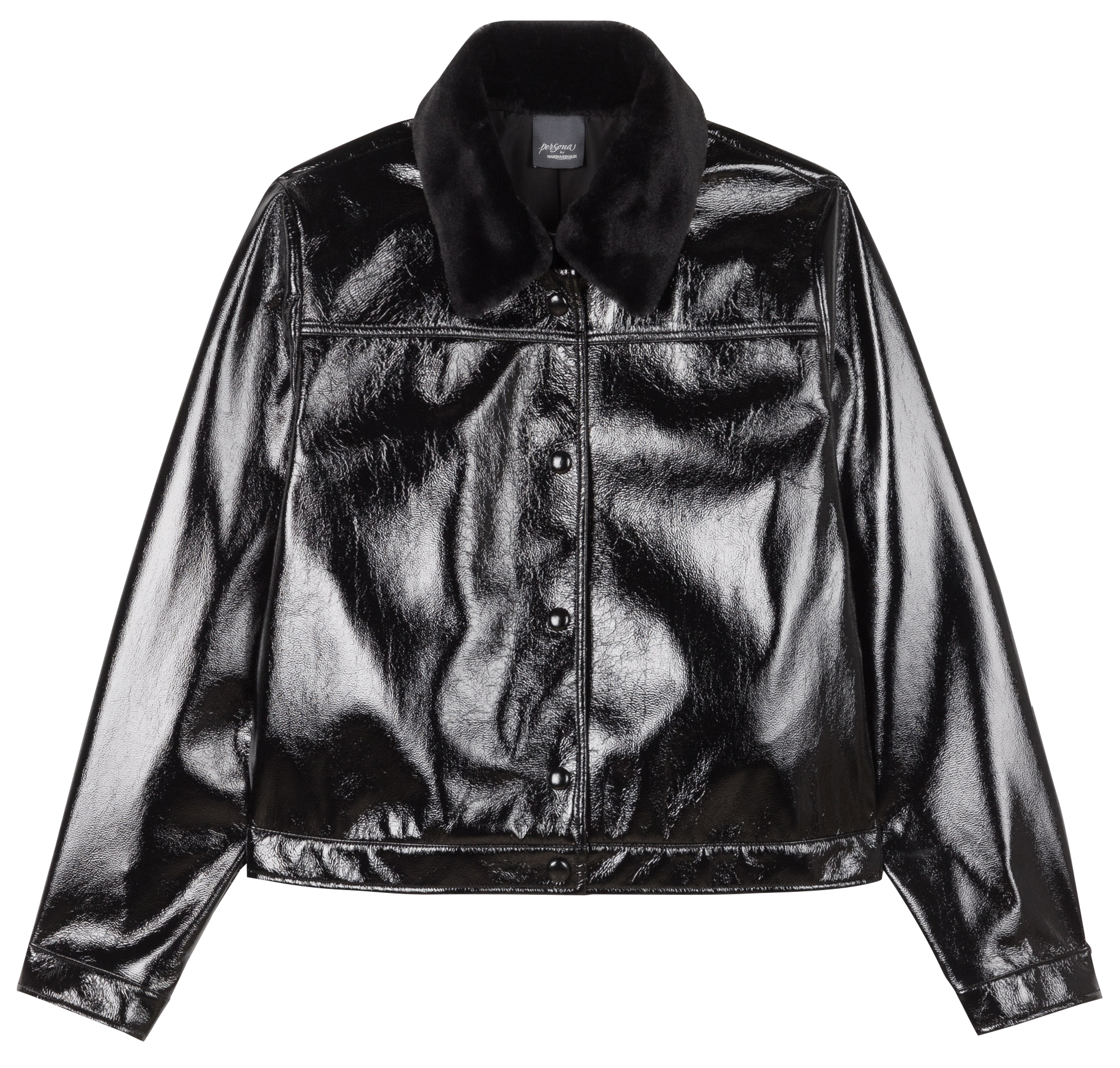 Veste courte en vinyle  PERSONA by Marina Rinaldi Noir