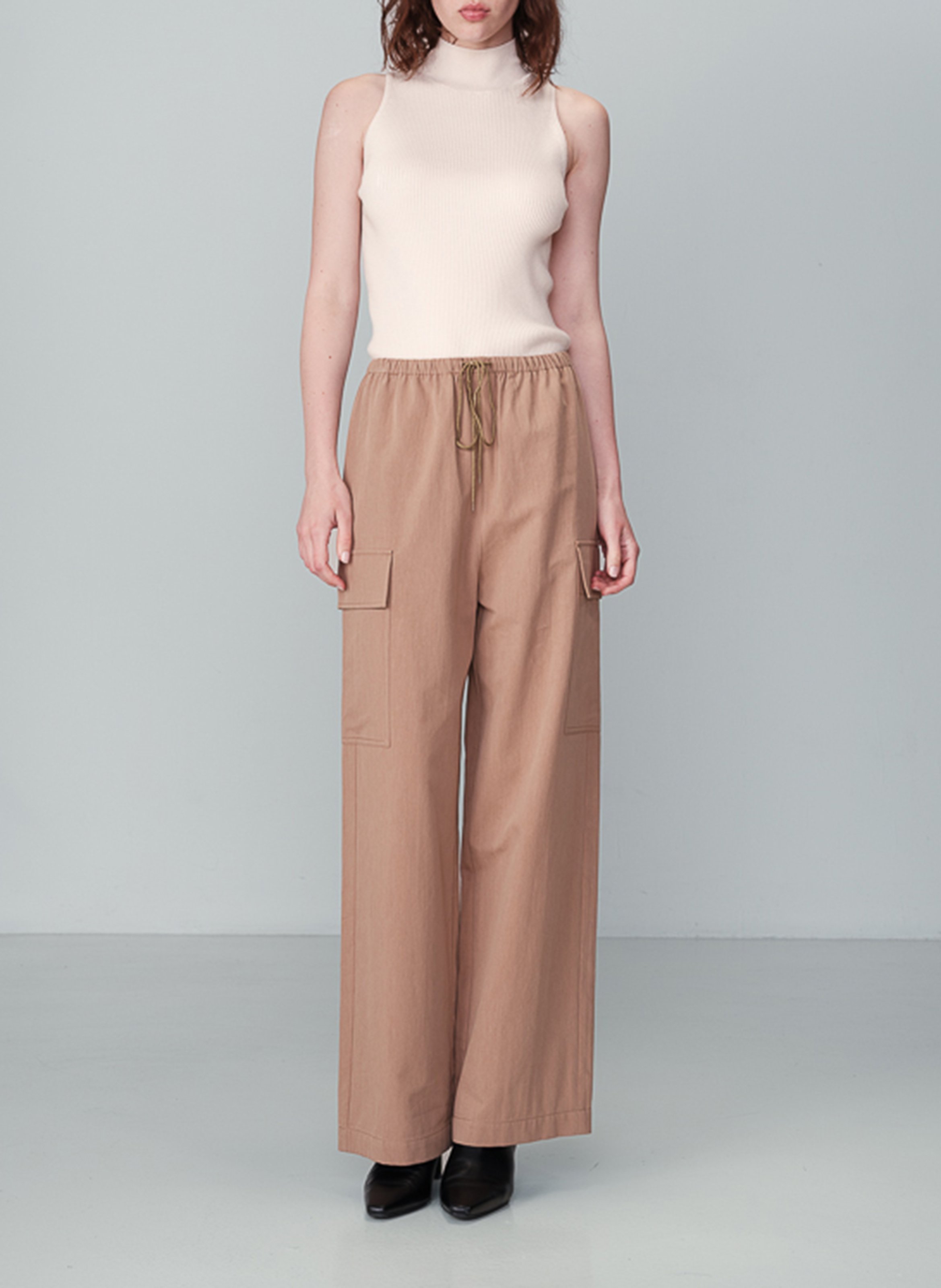 Cotton-blend cargo pants GRACE ET MILA Brown