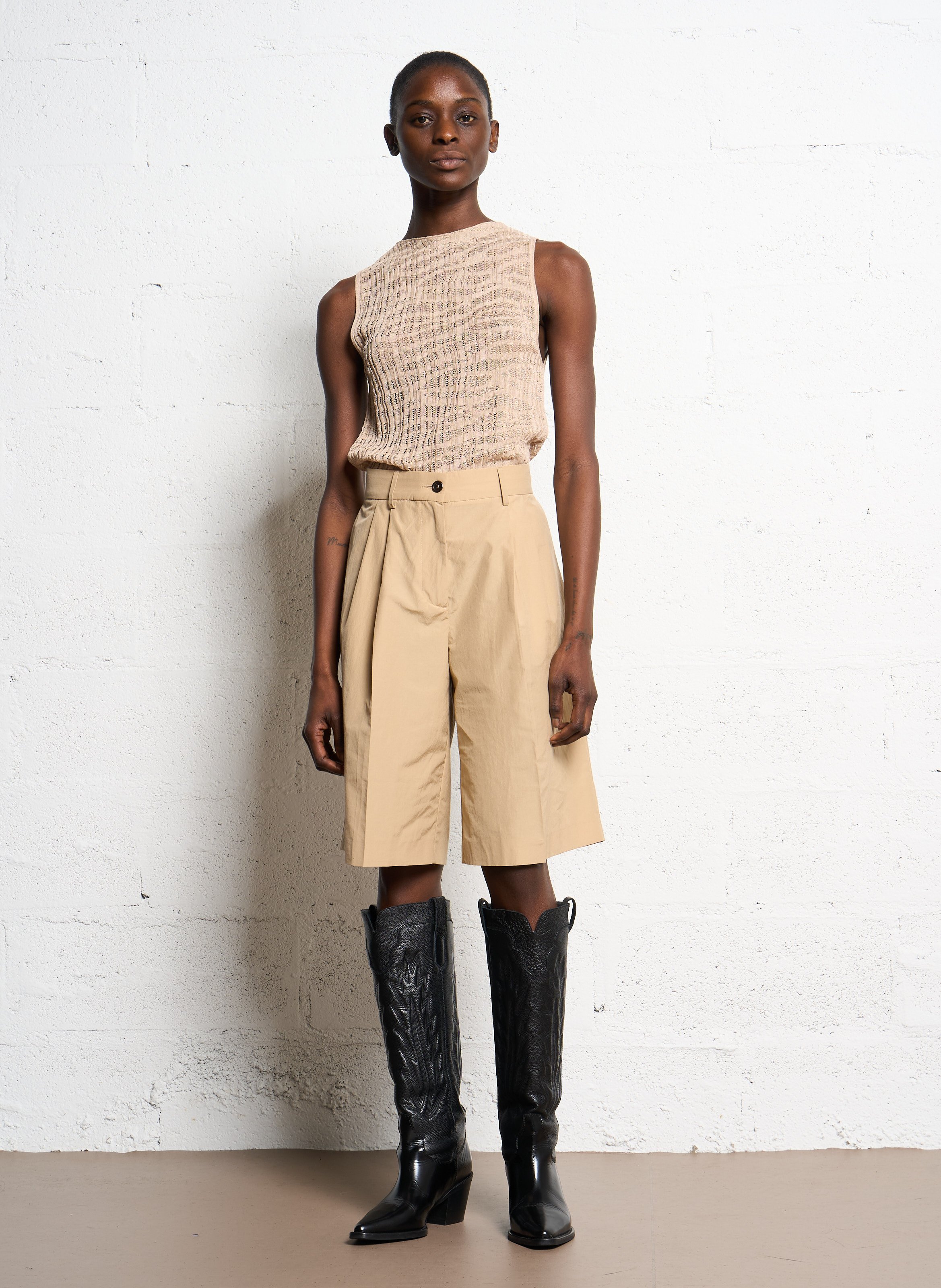 Bermuda-Anzug aus Baumwollmischung ATTIC AND BARN Beige