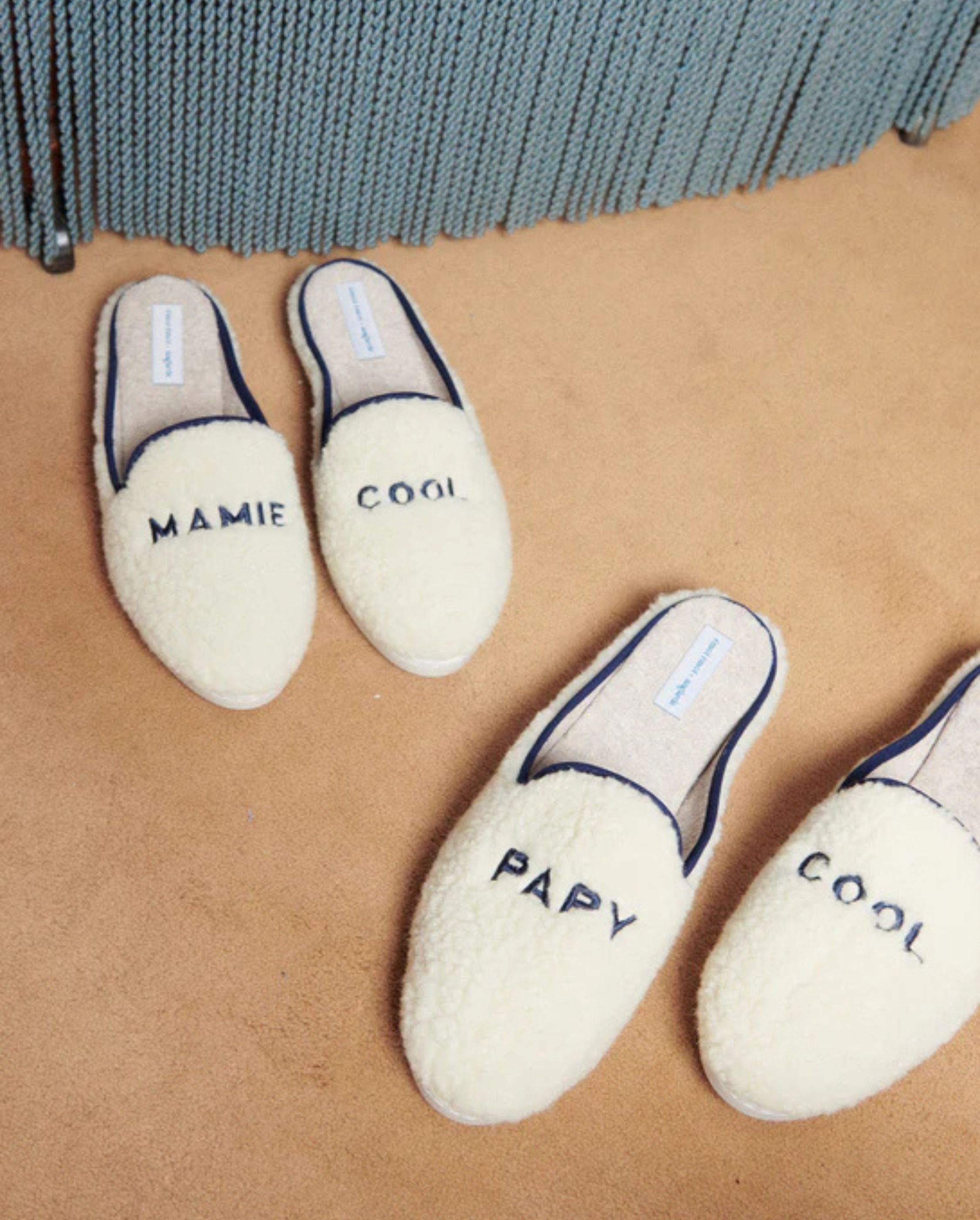 Mule homme papy cool, collab' x émoi émoi ANGARDE Blanc