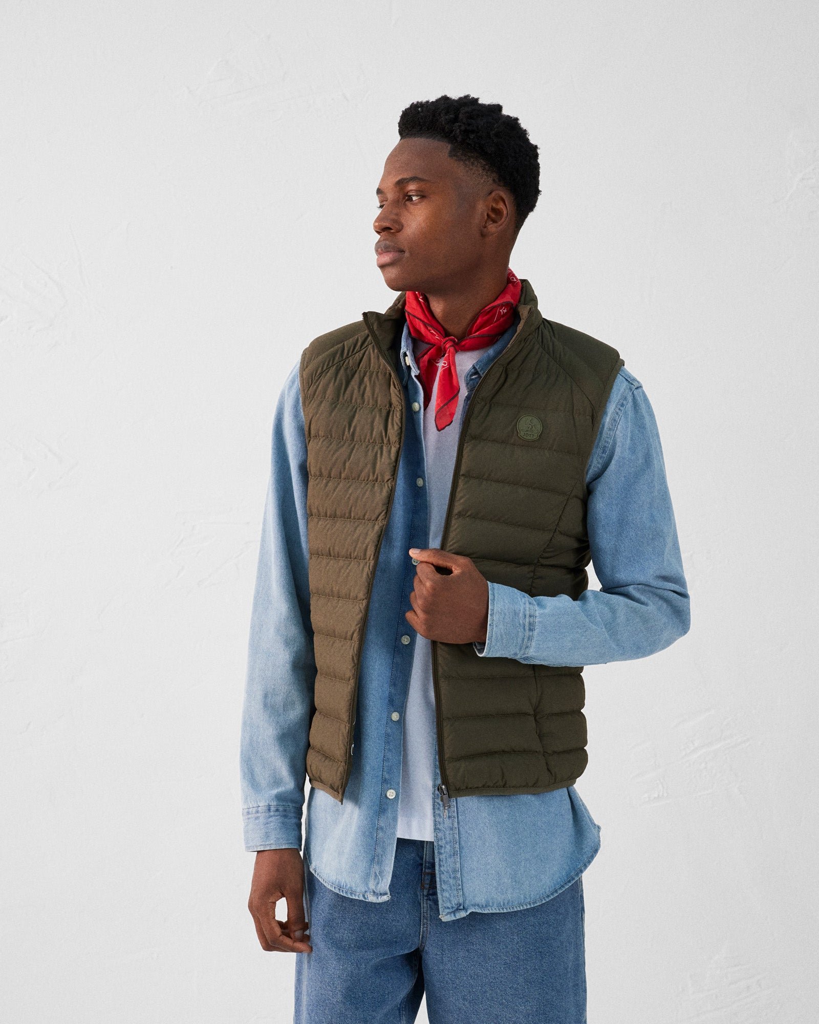 Stretch sleeveless puffer jacket Arafo JOTT Green