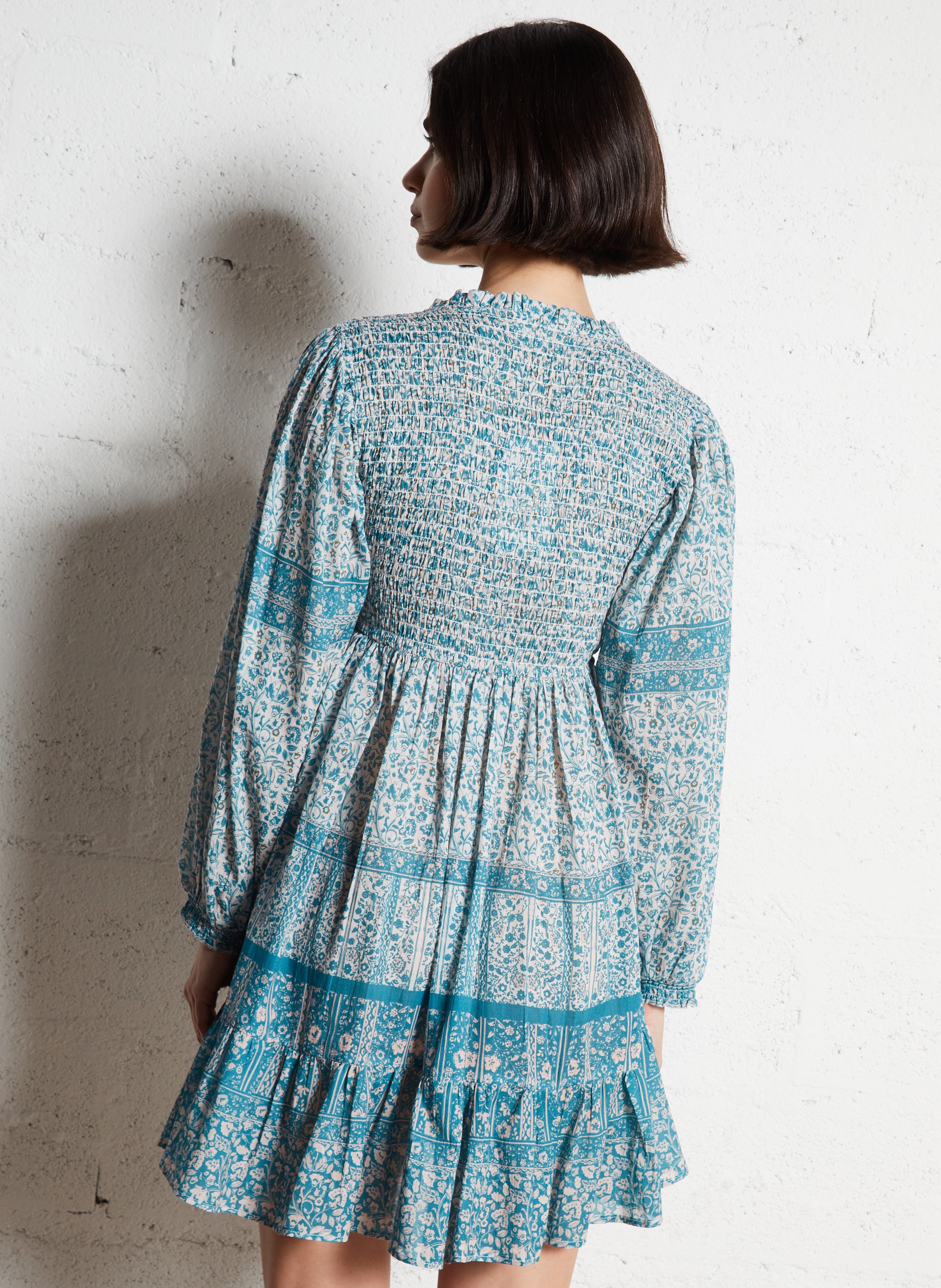 Robe courte imprimée  M.A.B.E Bleu