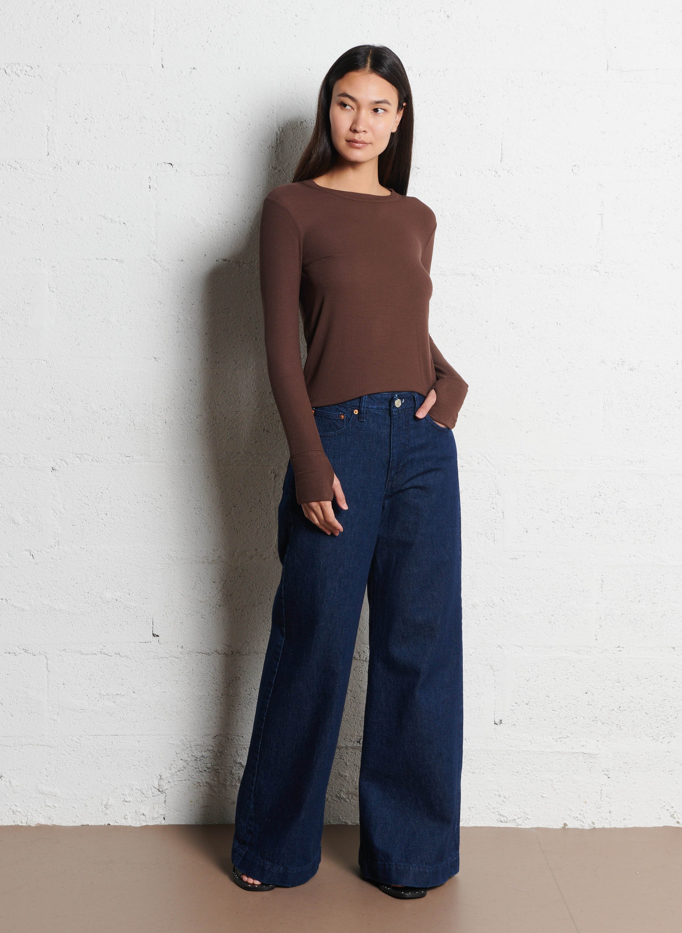 Tee-shirt droit col rond BA&SH Noir