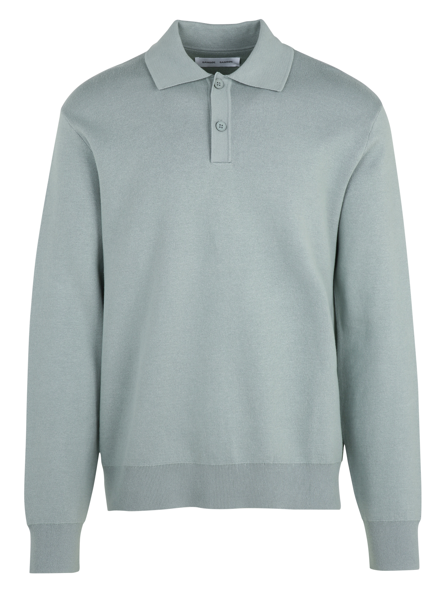 Sweat col classique en coton bio mélangé SAMSOE SAMSOE Bleu