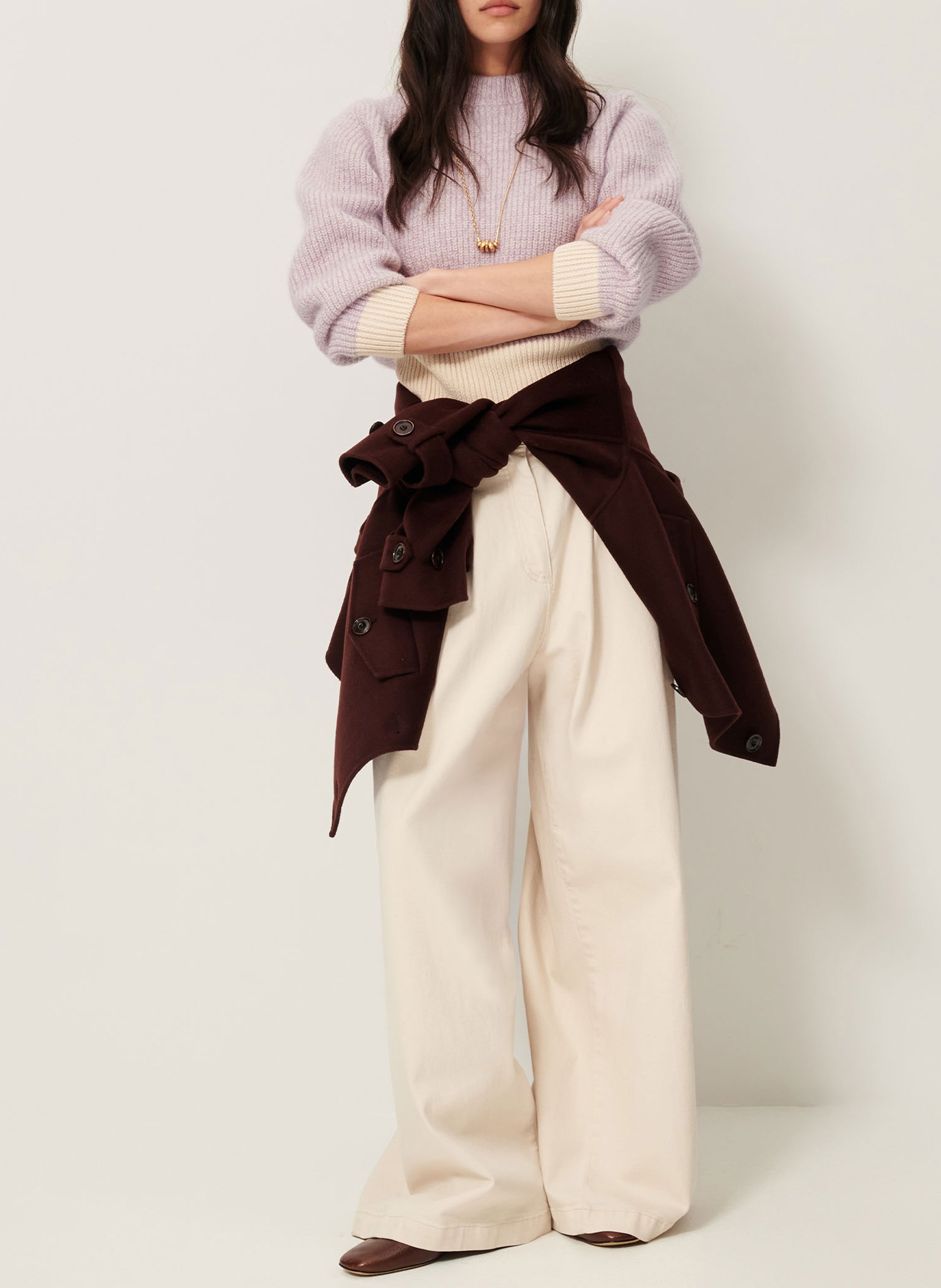 Pull droit en maille SESSUN Violet