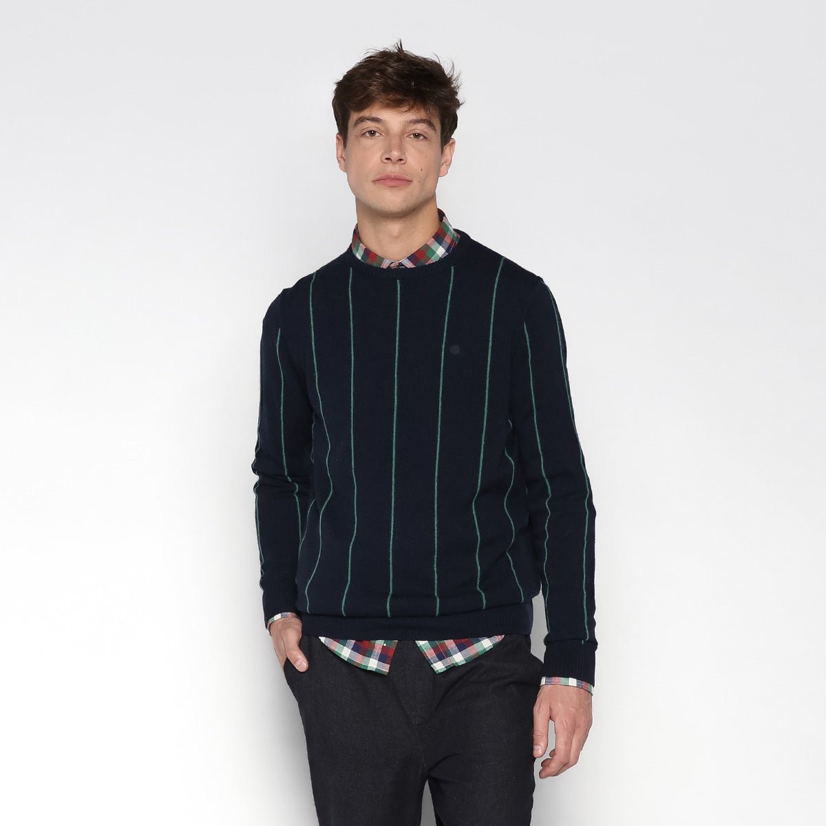Rib-knit straight sweater SERGE BLANCO Blue