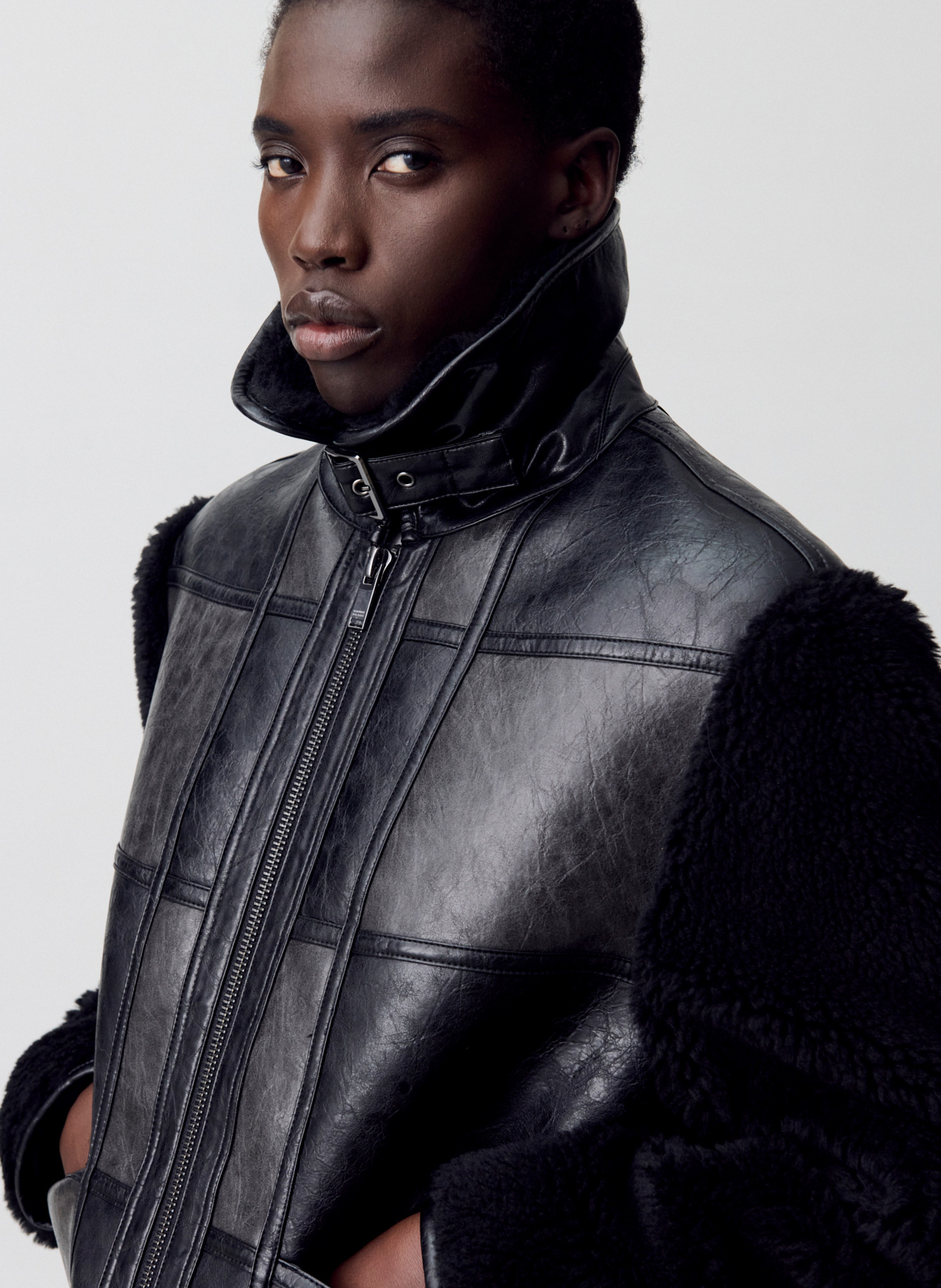 Straight jacket with classic collar CLAUDIE PIERLOT Black