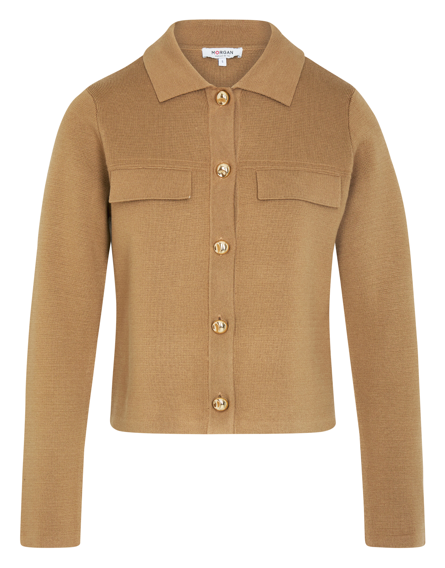 Strickjacke mit klassischem Kragen MORGAN Braun