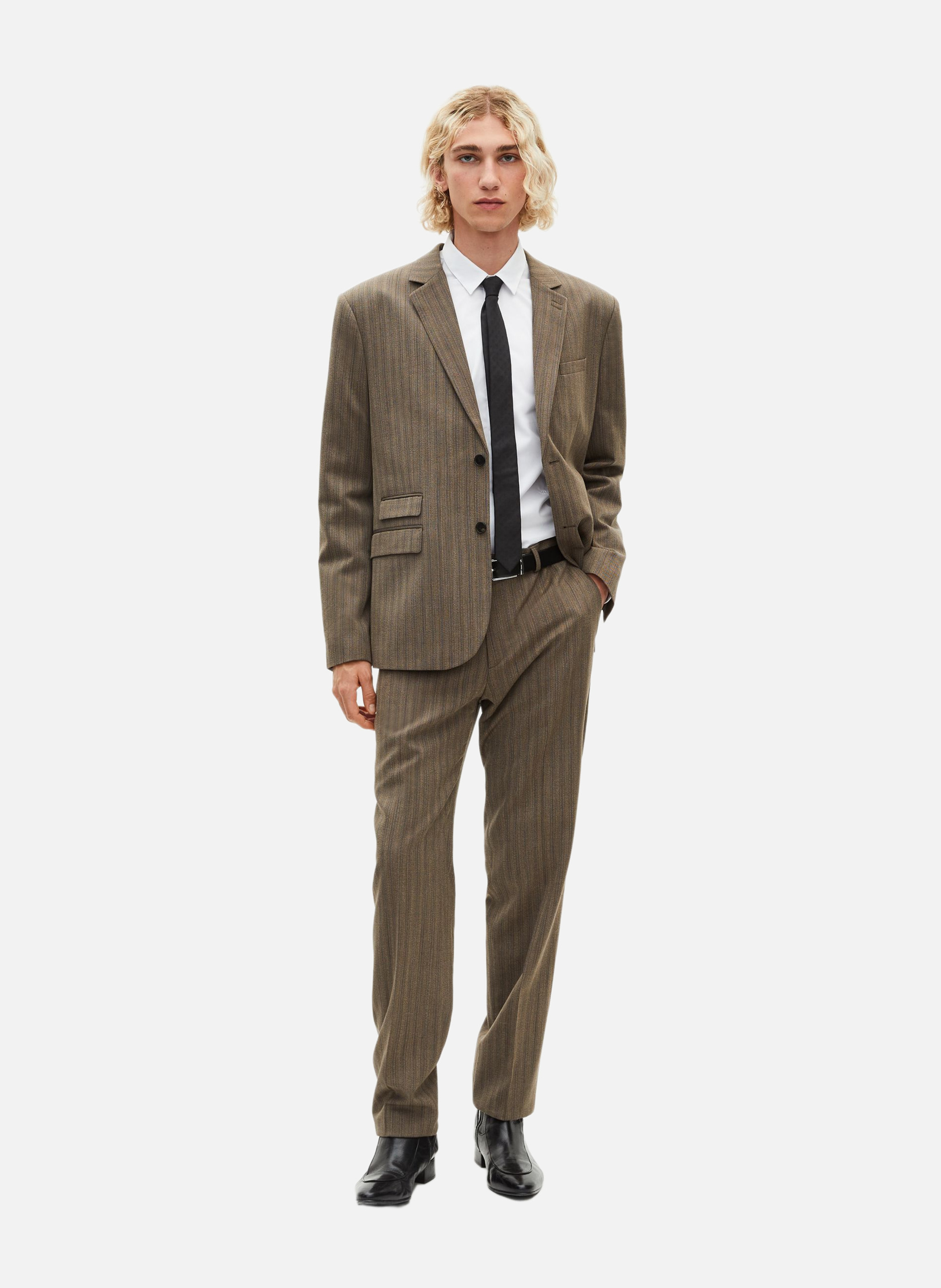 Striped suit jacket THE KOOPLES Brown