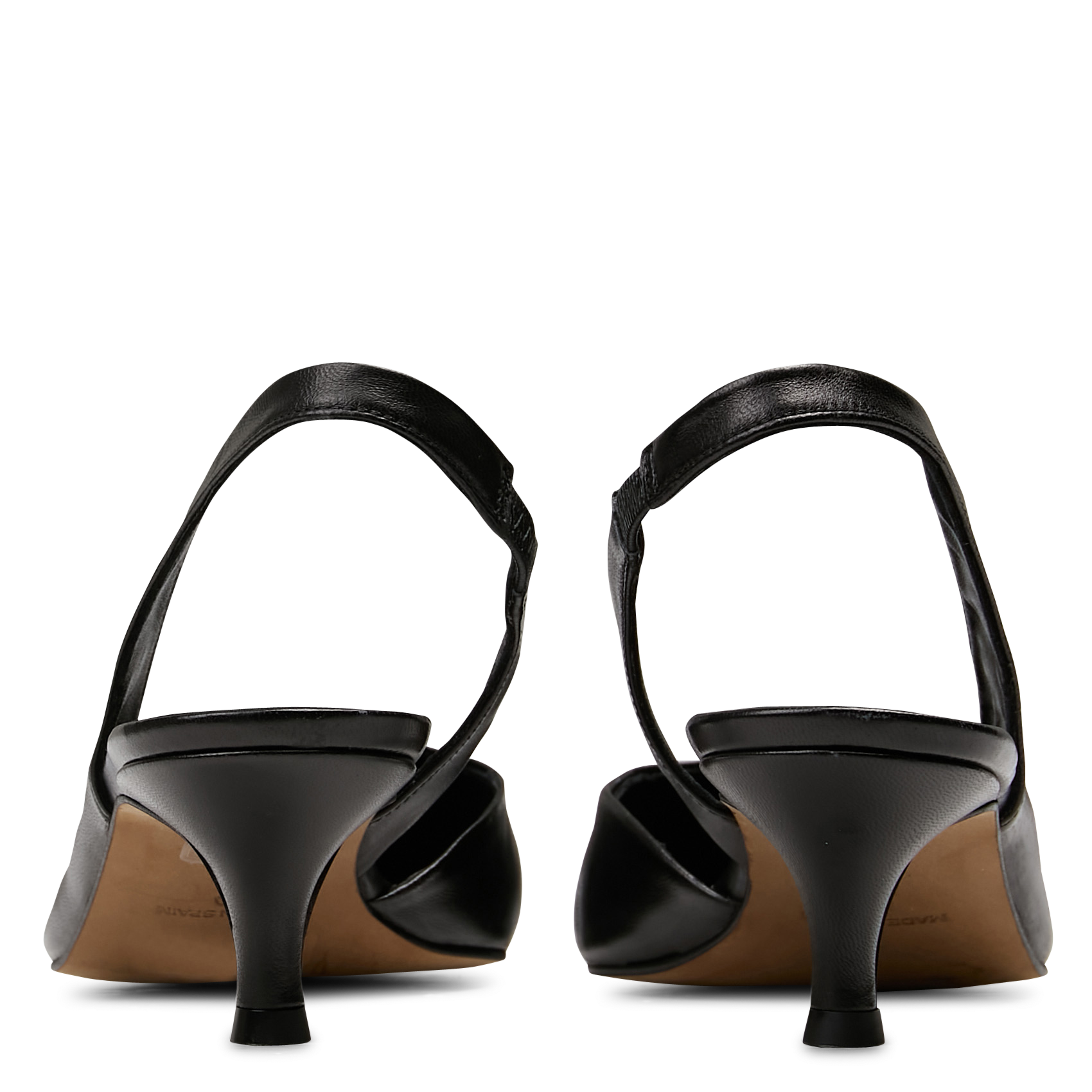 Puntige leren pumps met bandje MAISON 123 Zwart