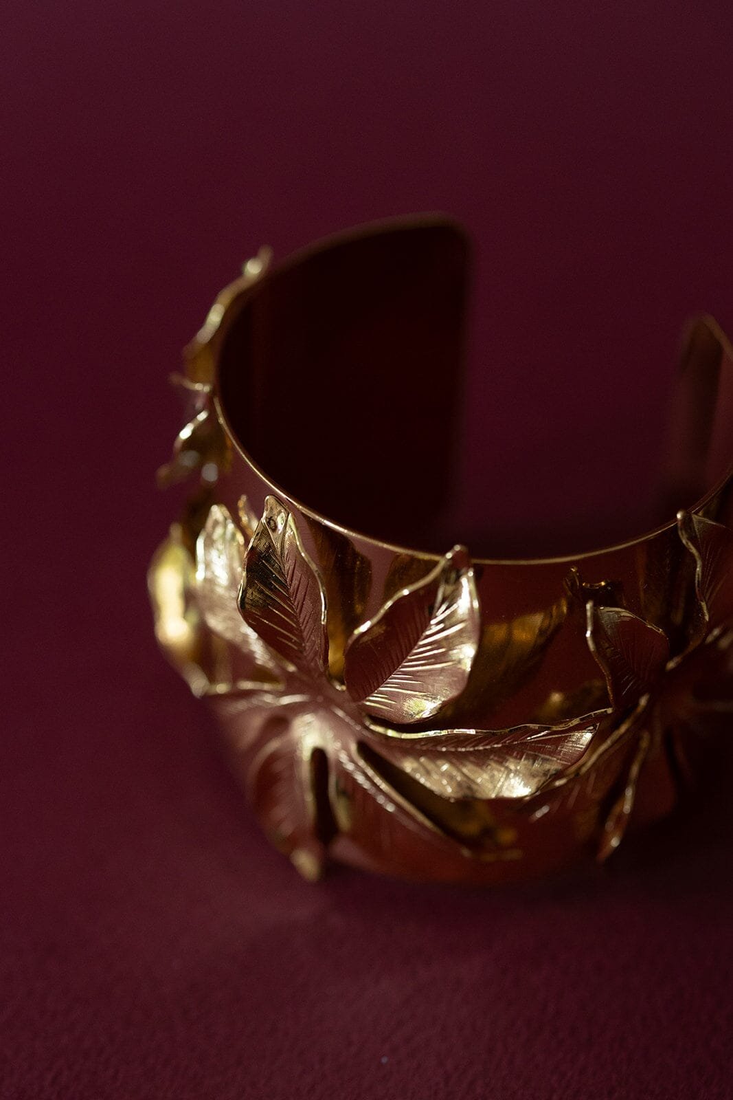 Gold-plated flower cuff MONSIEUR SIMONE Golden