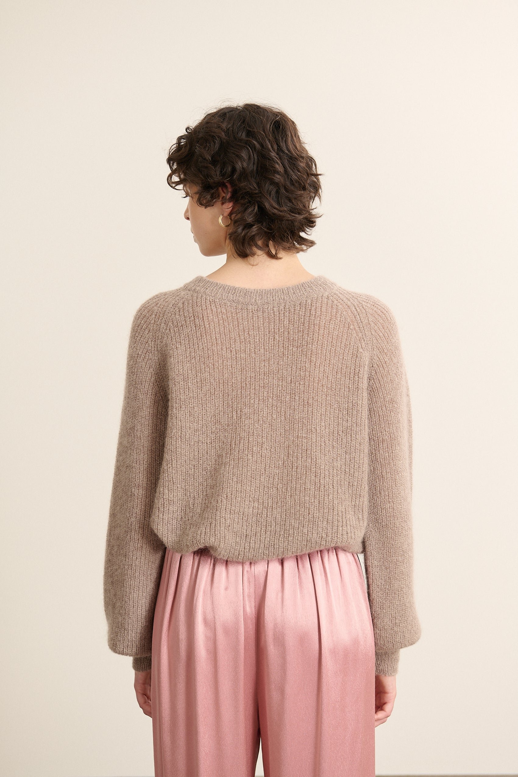 Buttoned round neck sweater GARANCE PARIS Beige