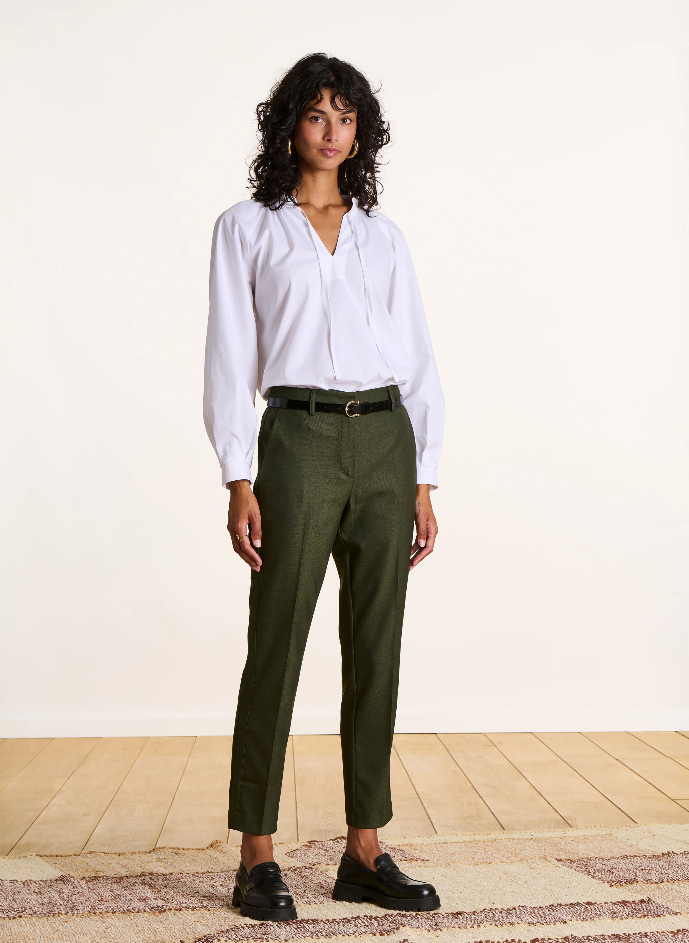 Straight 7/8 pants LA FEE MARABOUTEE Green