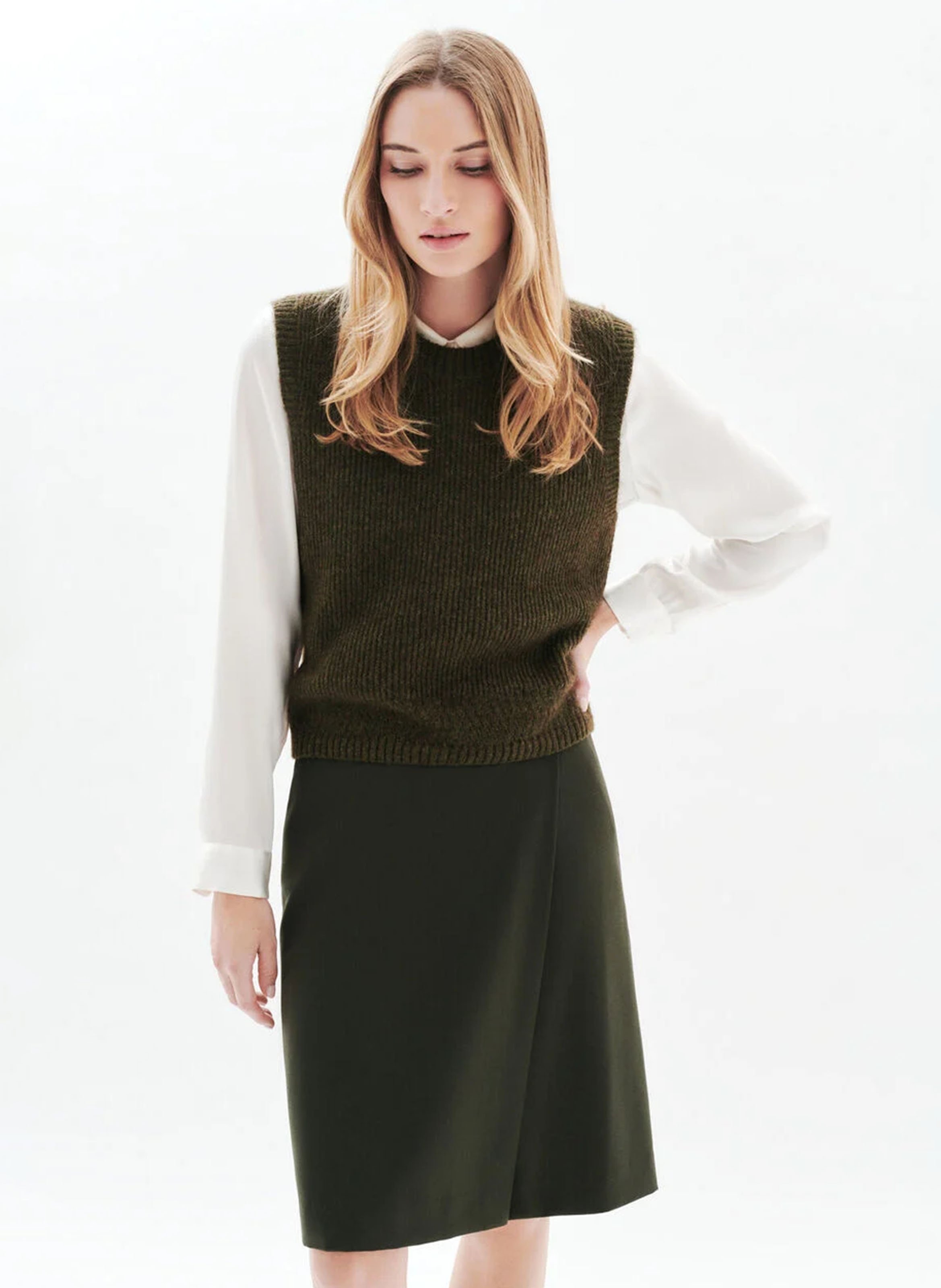 Sleeveless top with metallic detail CAROLL Green