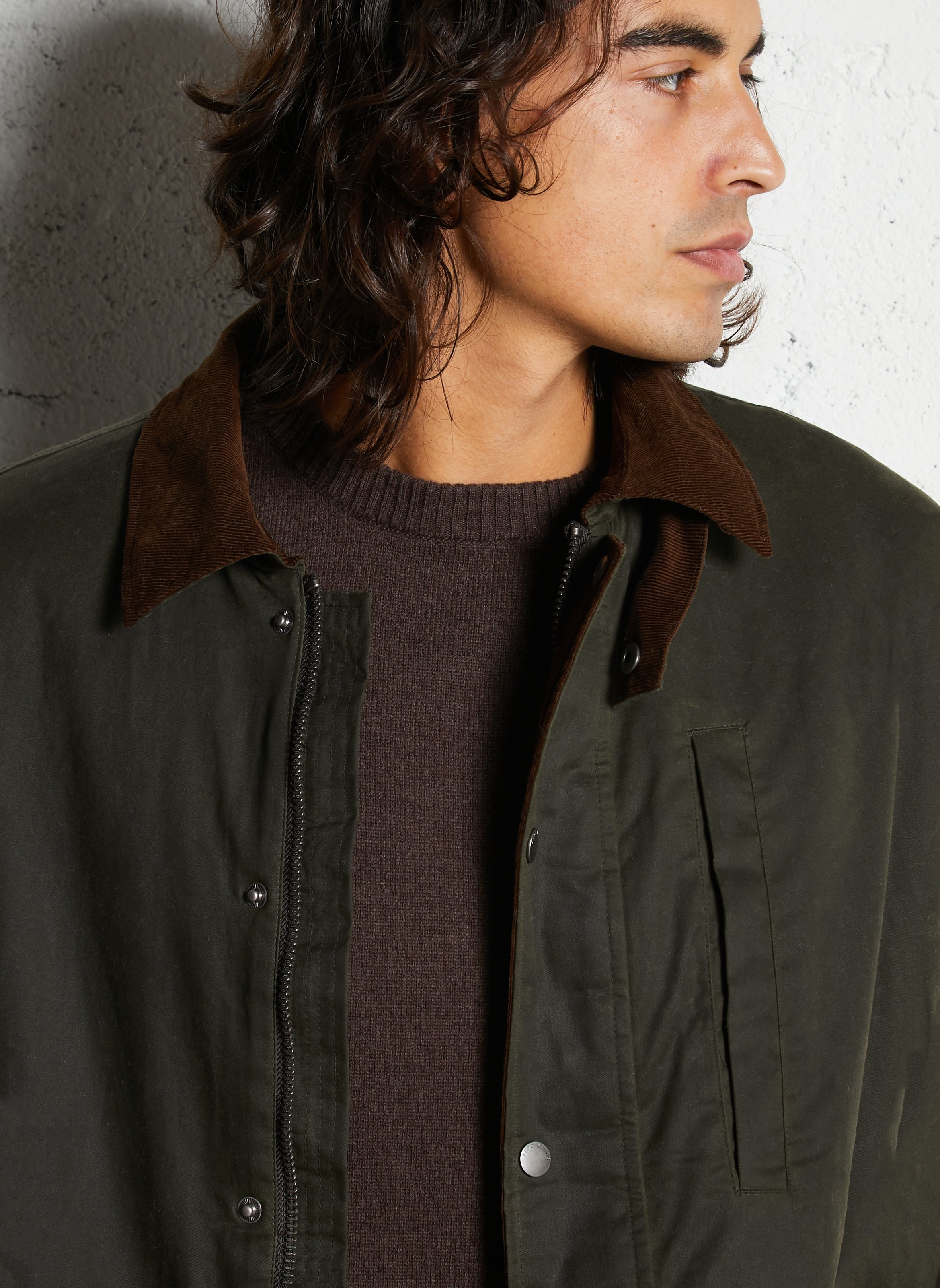 Solid straight parka with high collar PEPE JEANS Green