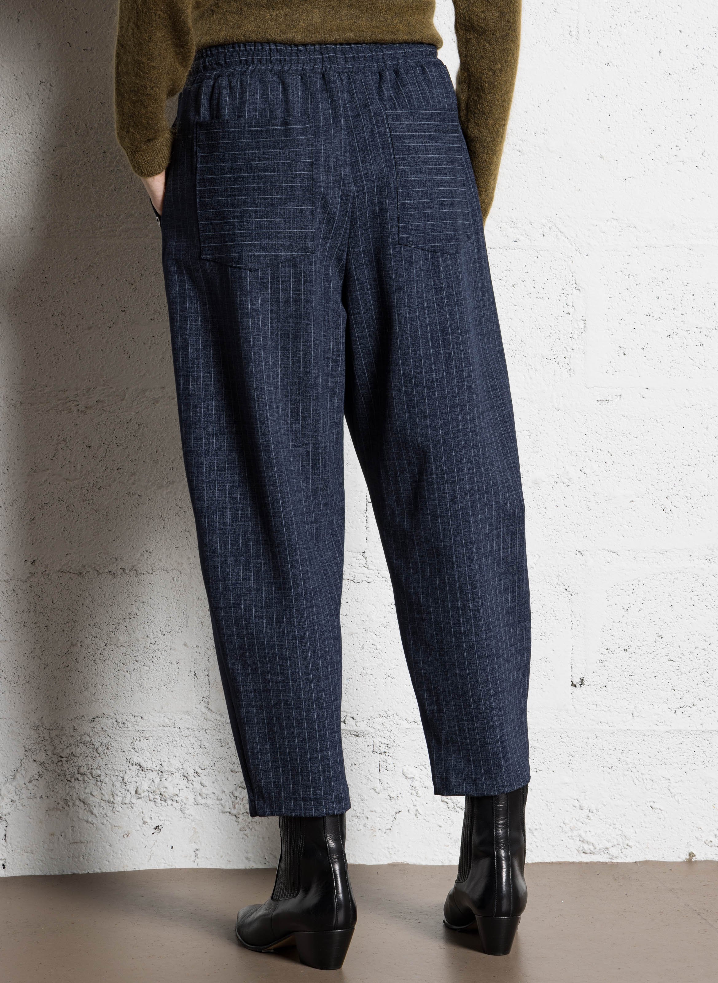 Pantalon balloon rayé PLEASE Bleu