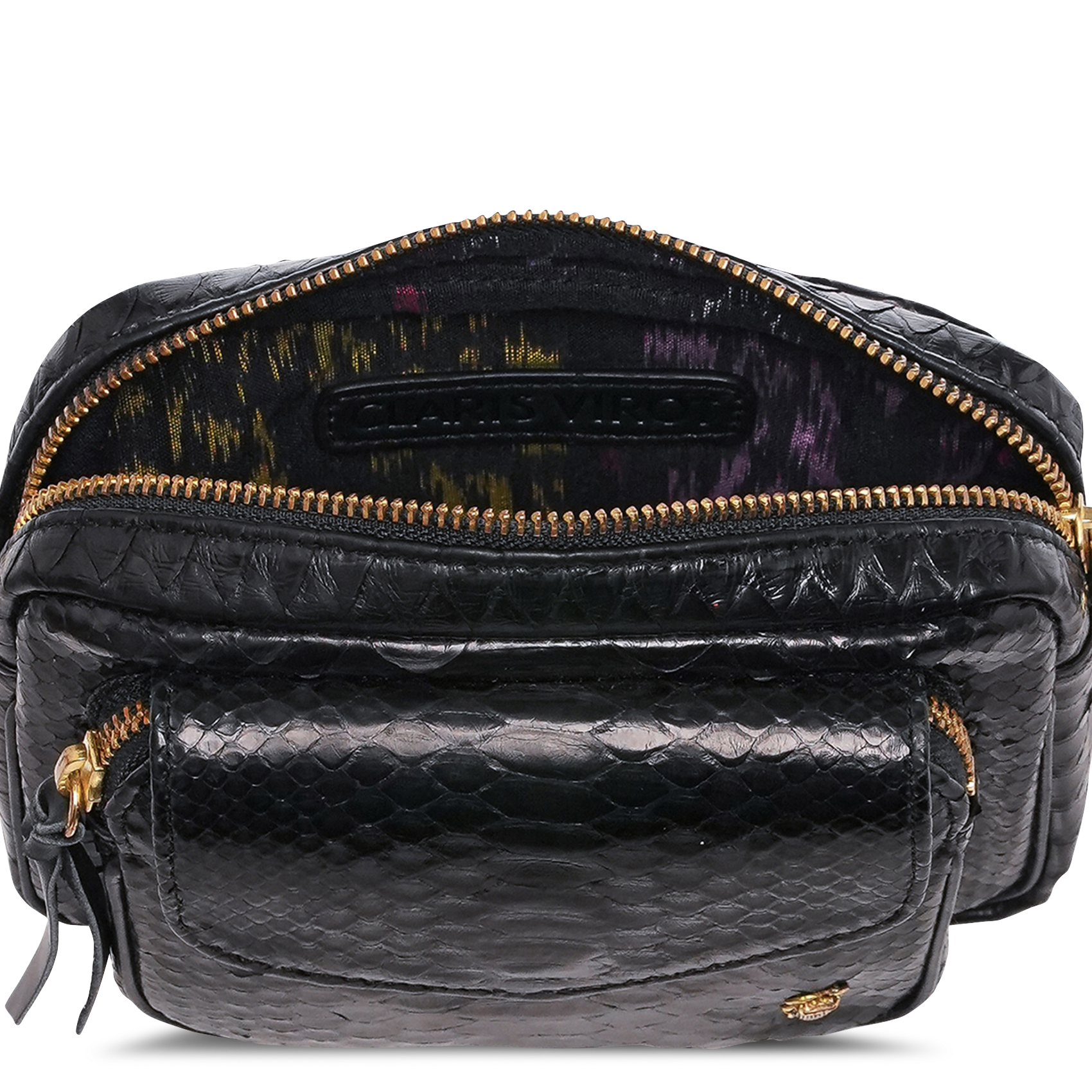 Sac bandoulière en python CLARIS VIROT Noir