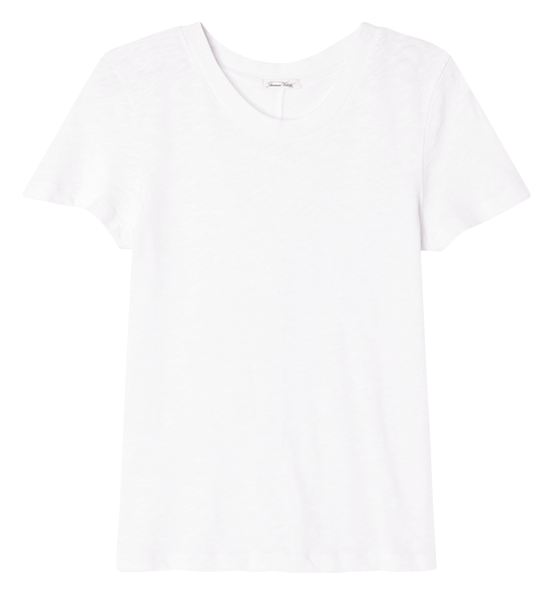 Tee-shirt col rond droit en coton AMERICAN VINTAGE Blanc
