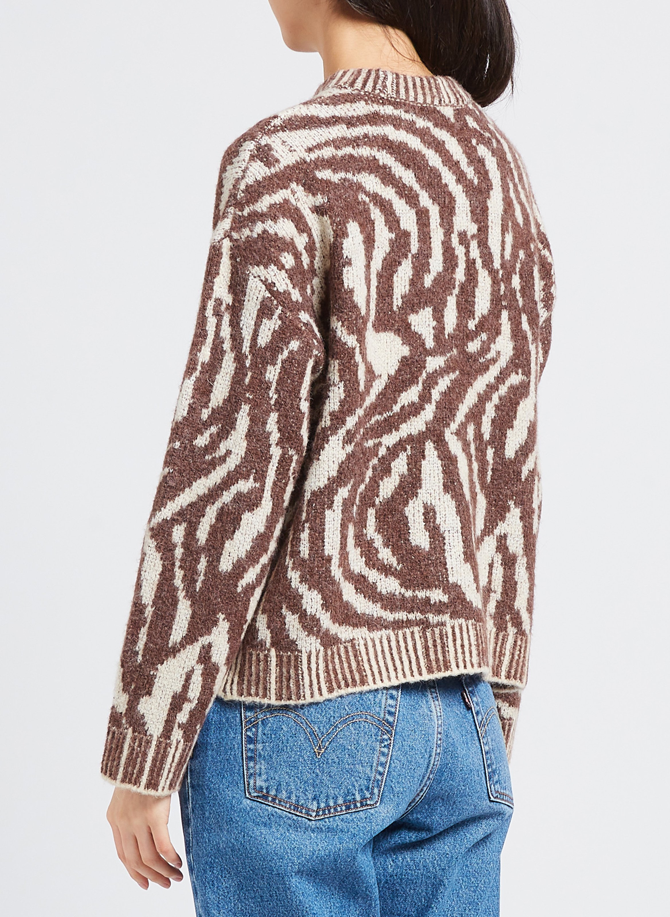 Pull ample à col montant OBJECT Marron