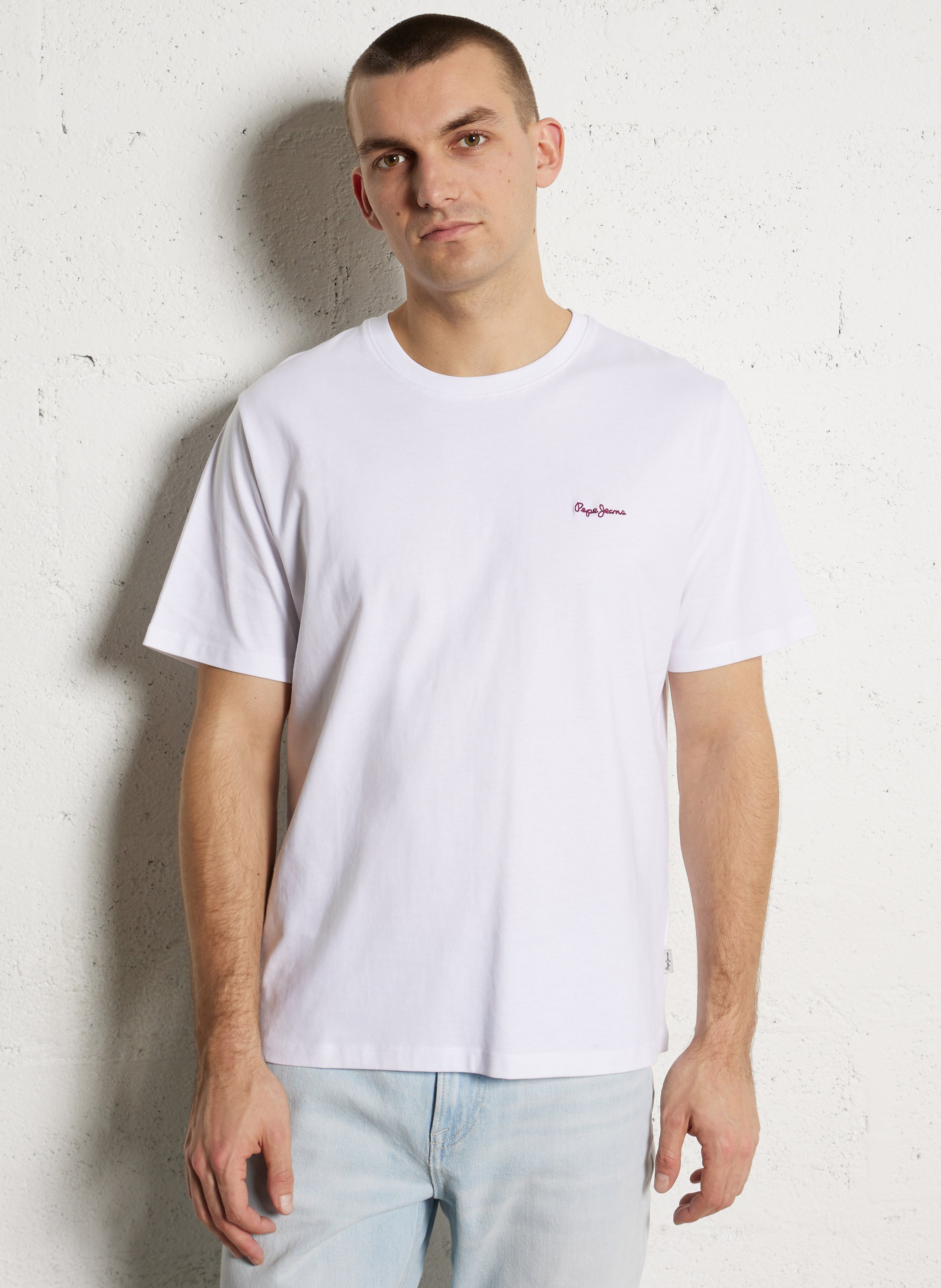 Camiseta de algodón cuello redondo PEPE JEANS