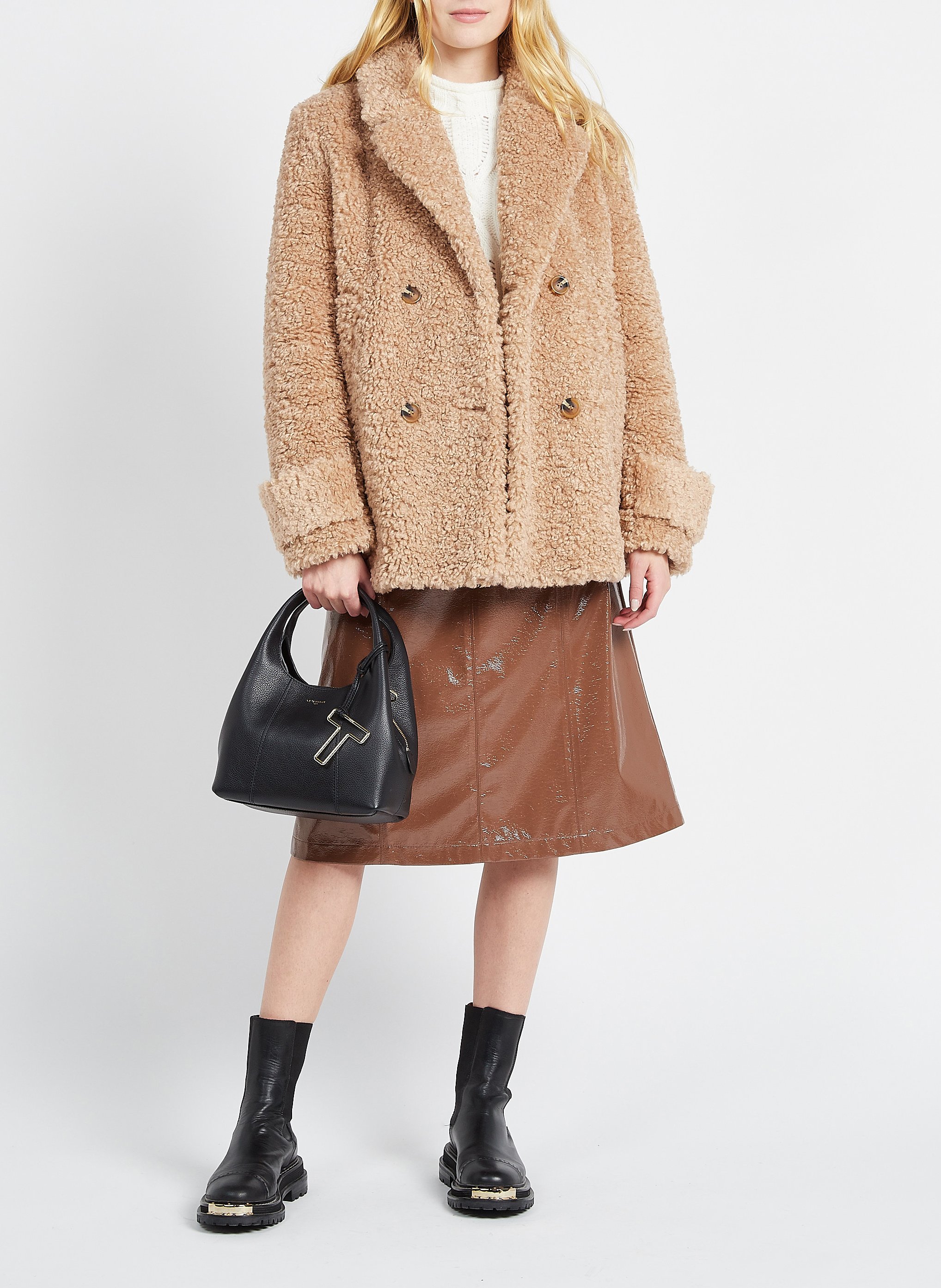 Sac bandoulière en cuir grainé  LE TANNEUR Noir