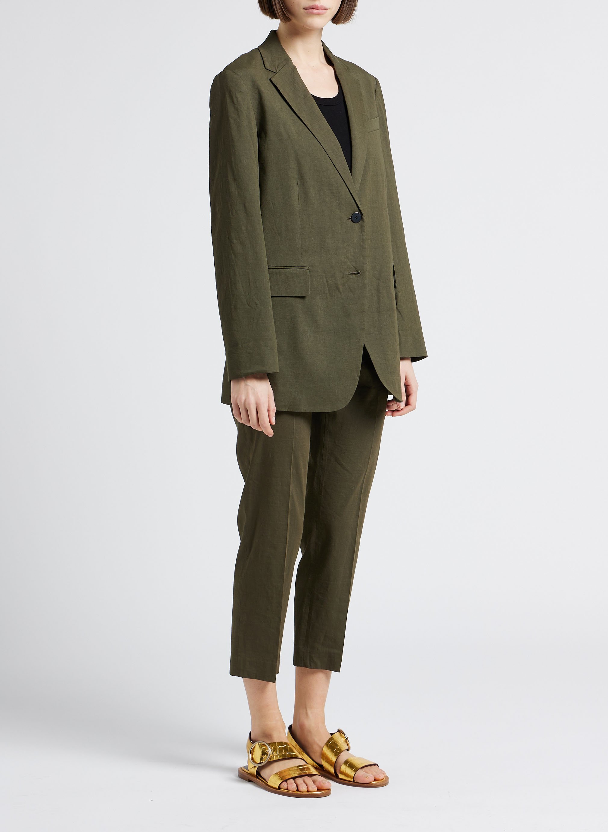 Capribroek | linnenblend THEORY Kaki