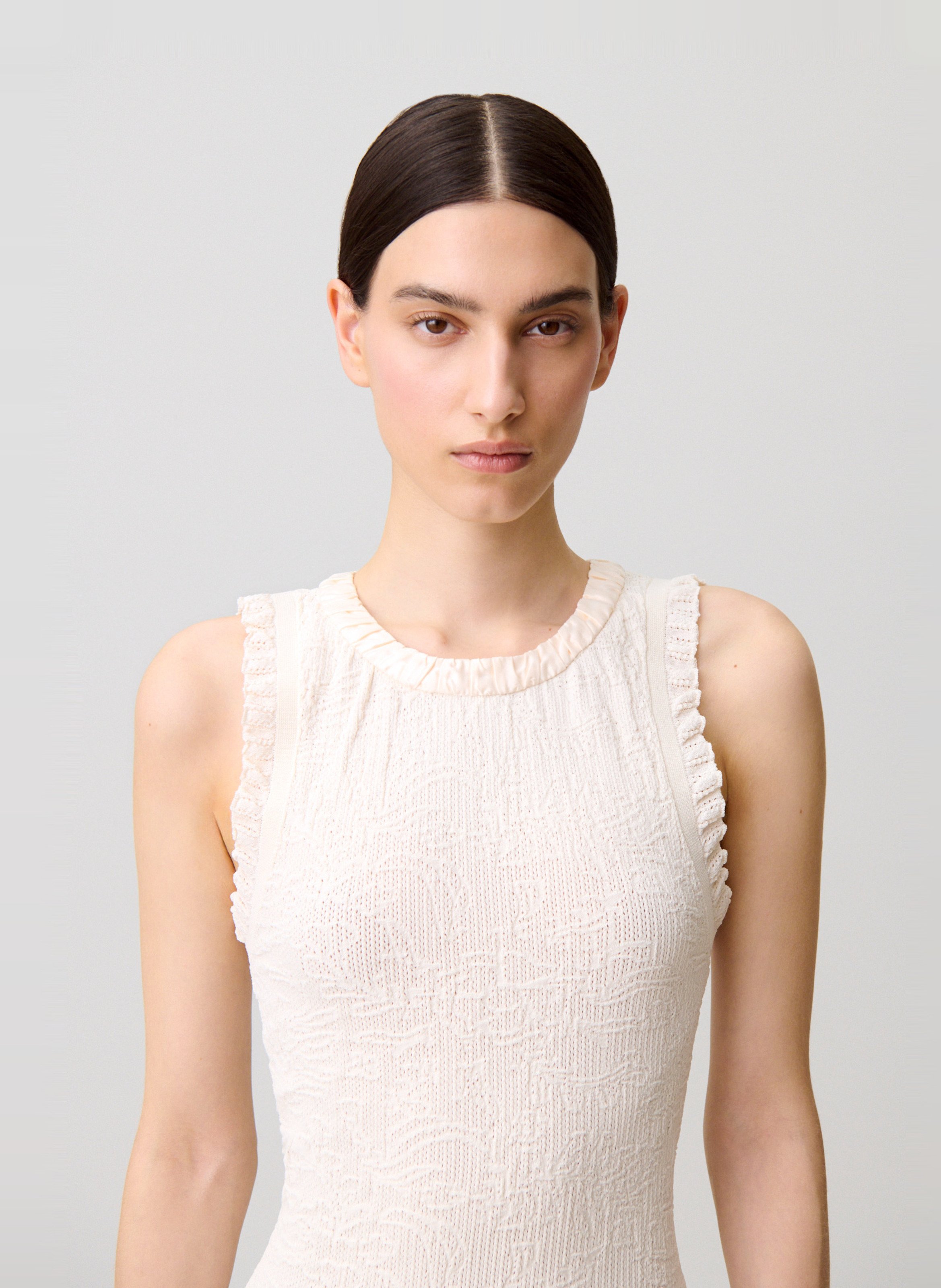 Midikleid mit Rundhalsausschnitt CLAUDIE PIERLOT Beige