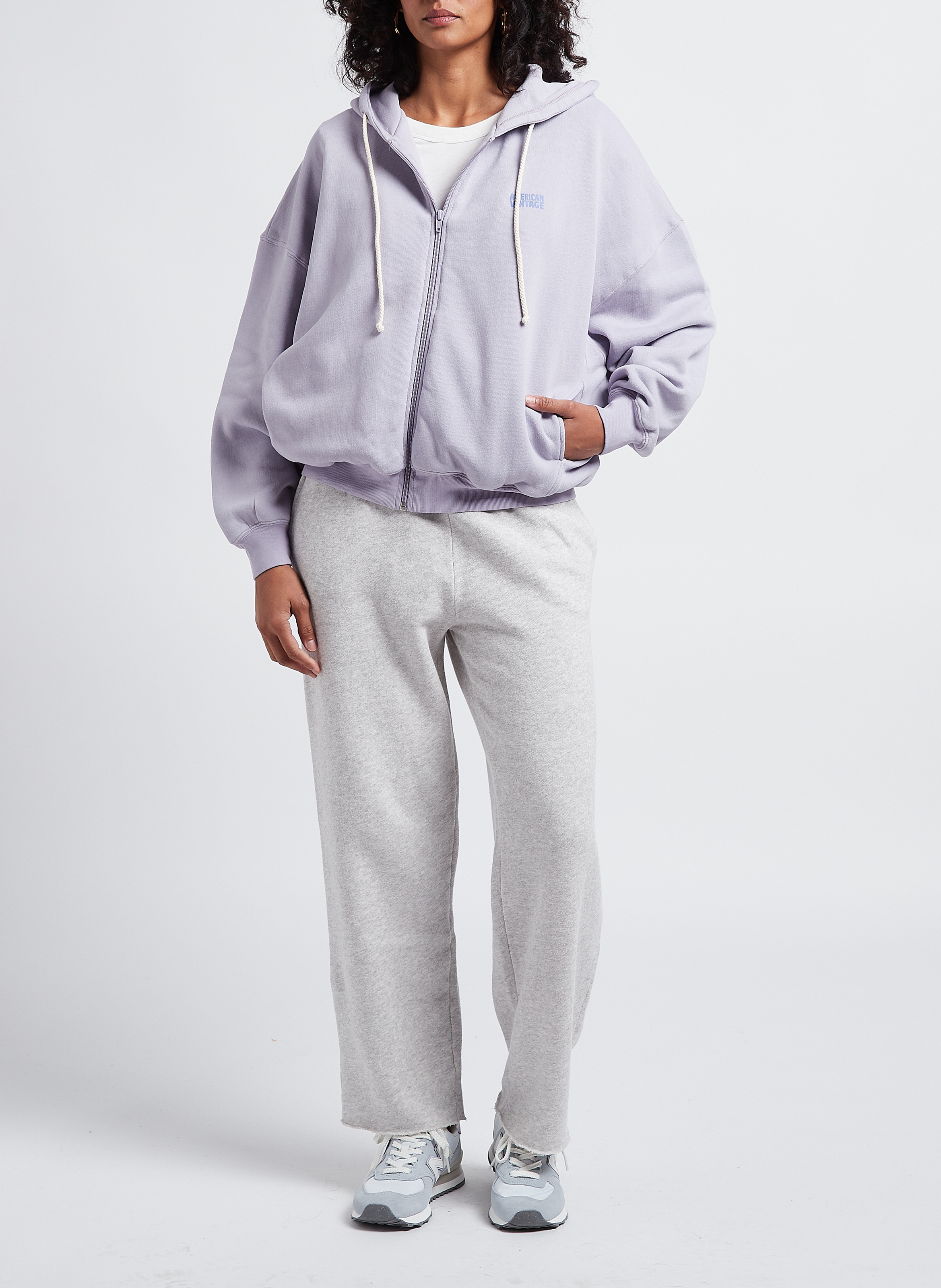 Jogging droit en coton AMERICAN VINTAGE Gris