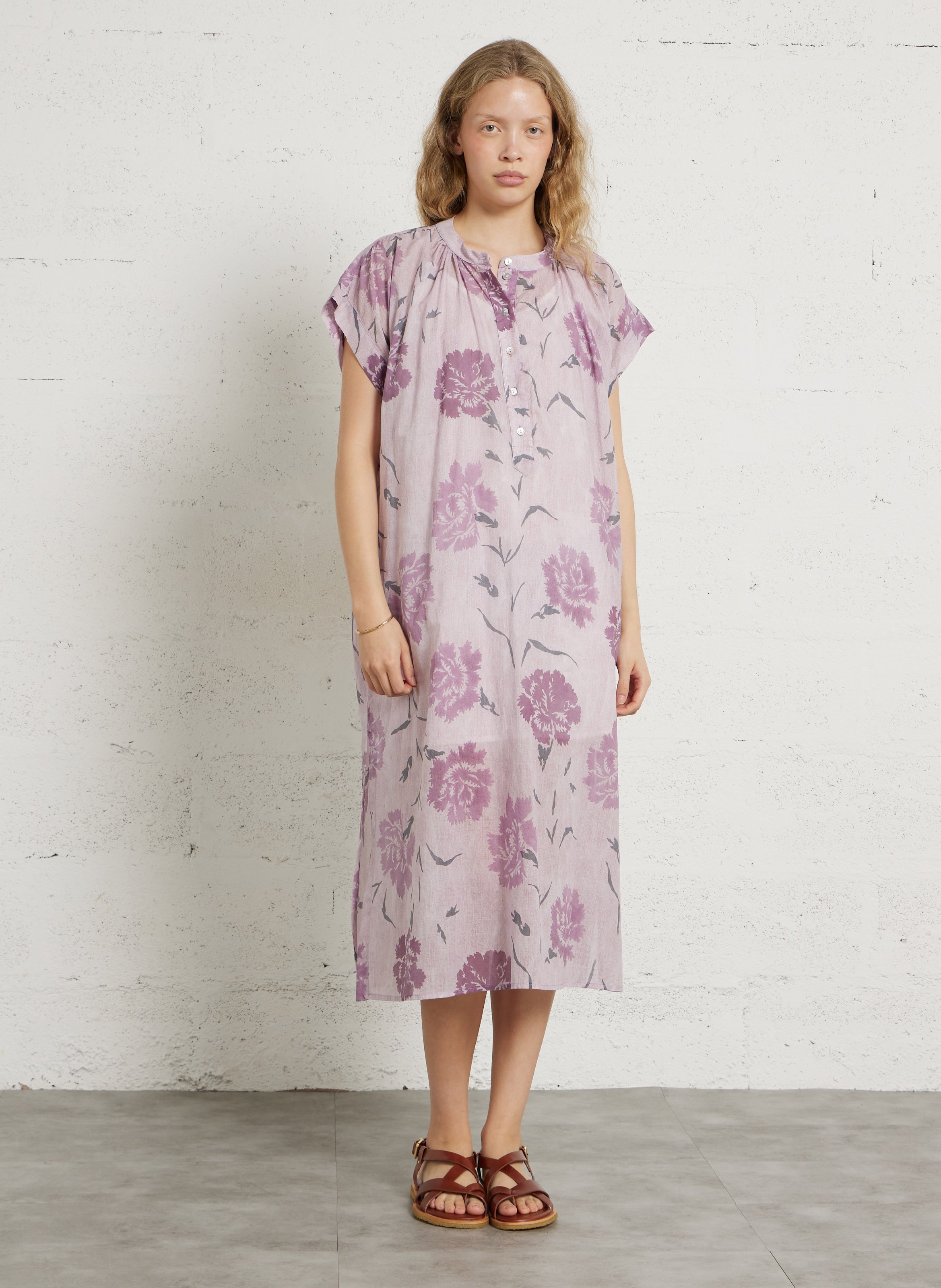 Robe longue ample imprimée HOD PARIS Violet