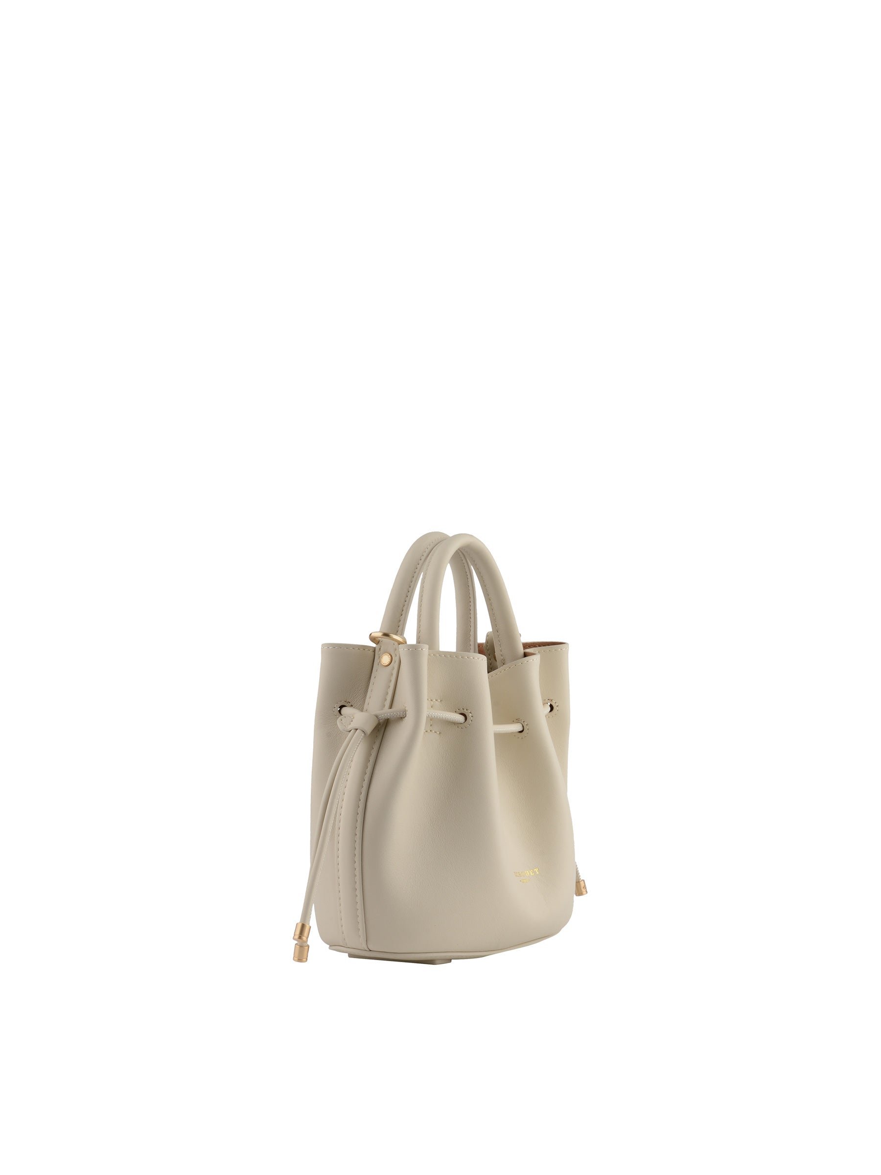 Calfskin leather handbag POURCHET Beige