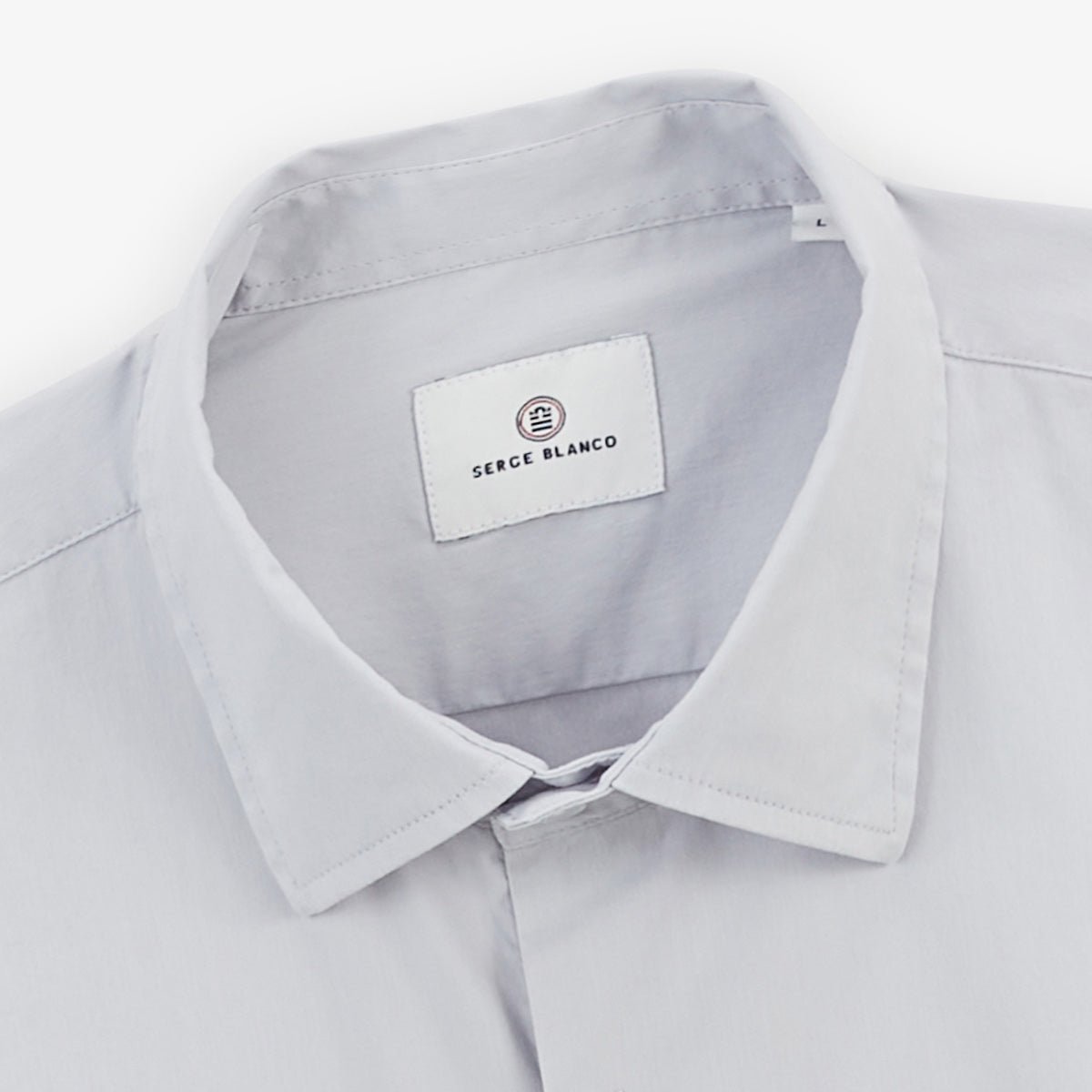Solid color long-sleeve cotton stretch shirt SERGE BLANCO Grey