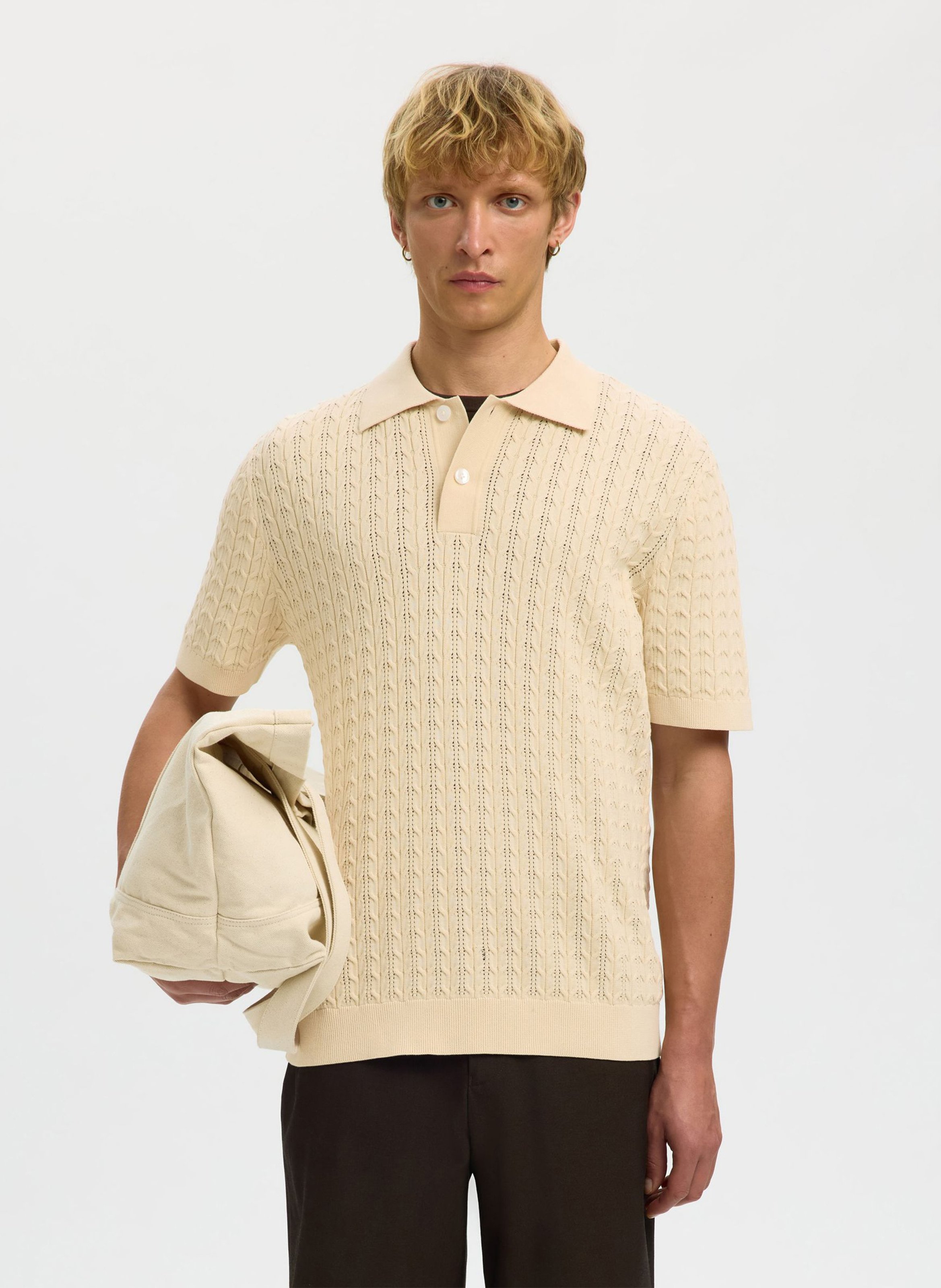 Polo en maille en coton bio SELECTED
