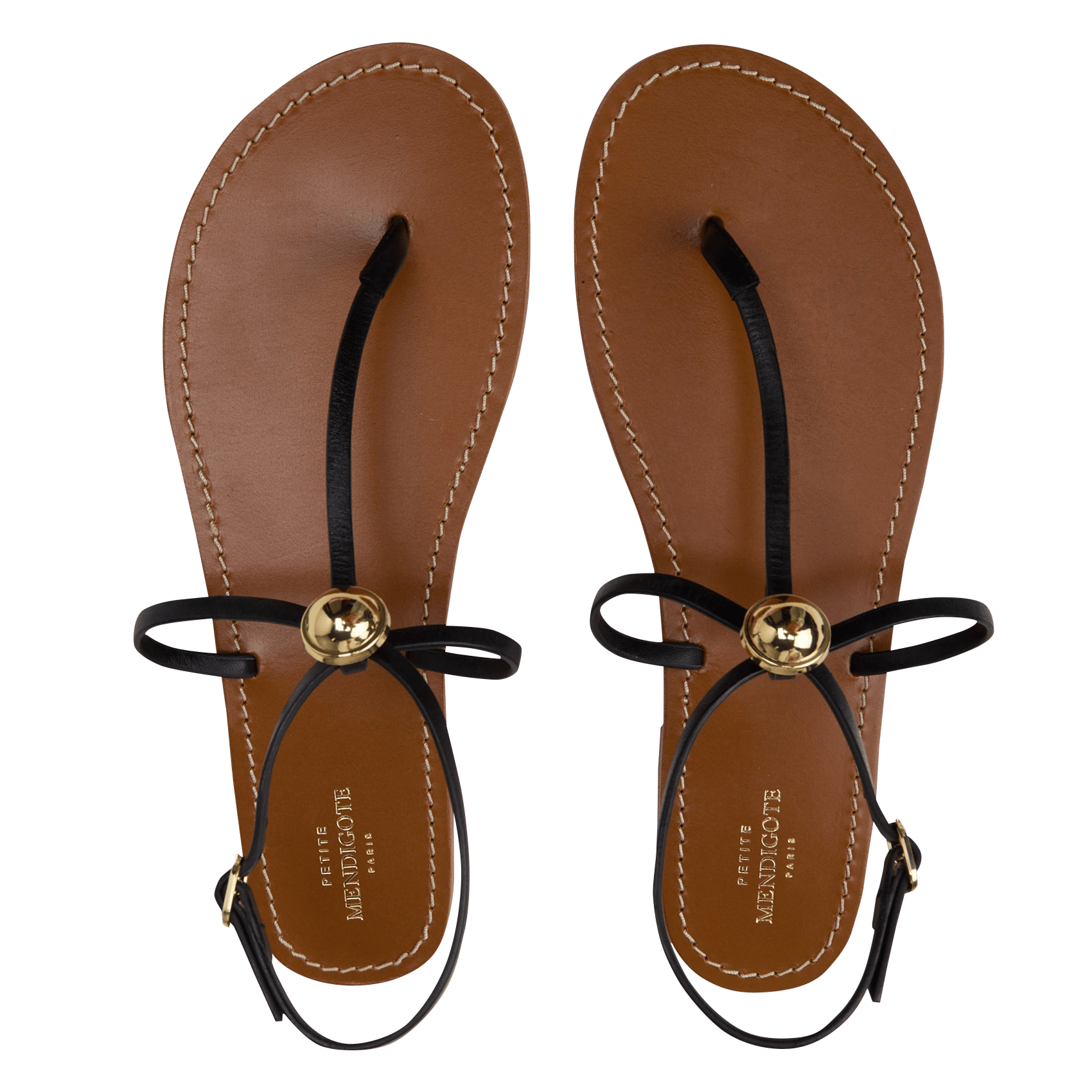 Sandale à fines lanières avec bijou PETITE MENDIGOTE Noir