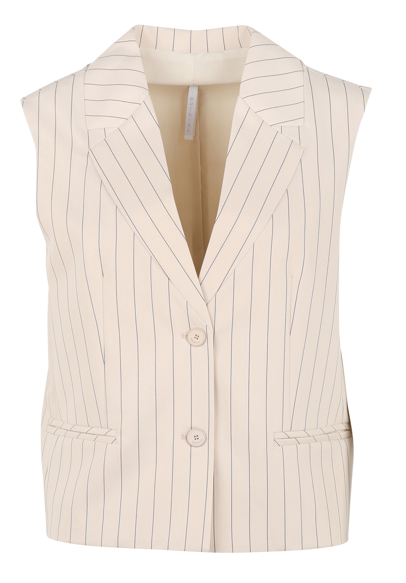 Striped sleeveless tailored jacket IMPERIAL Beige