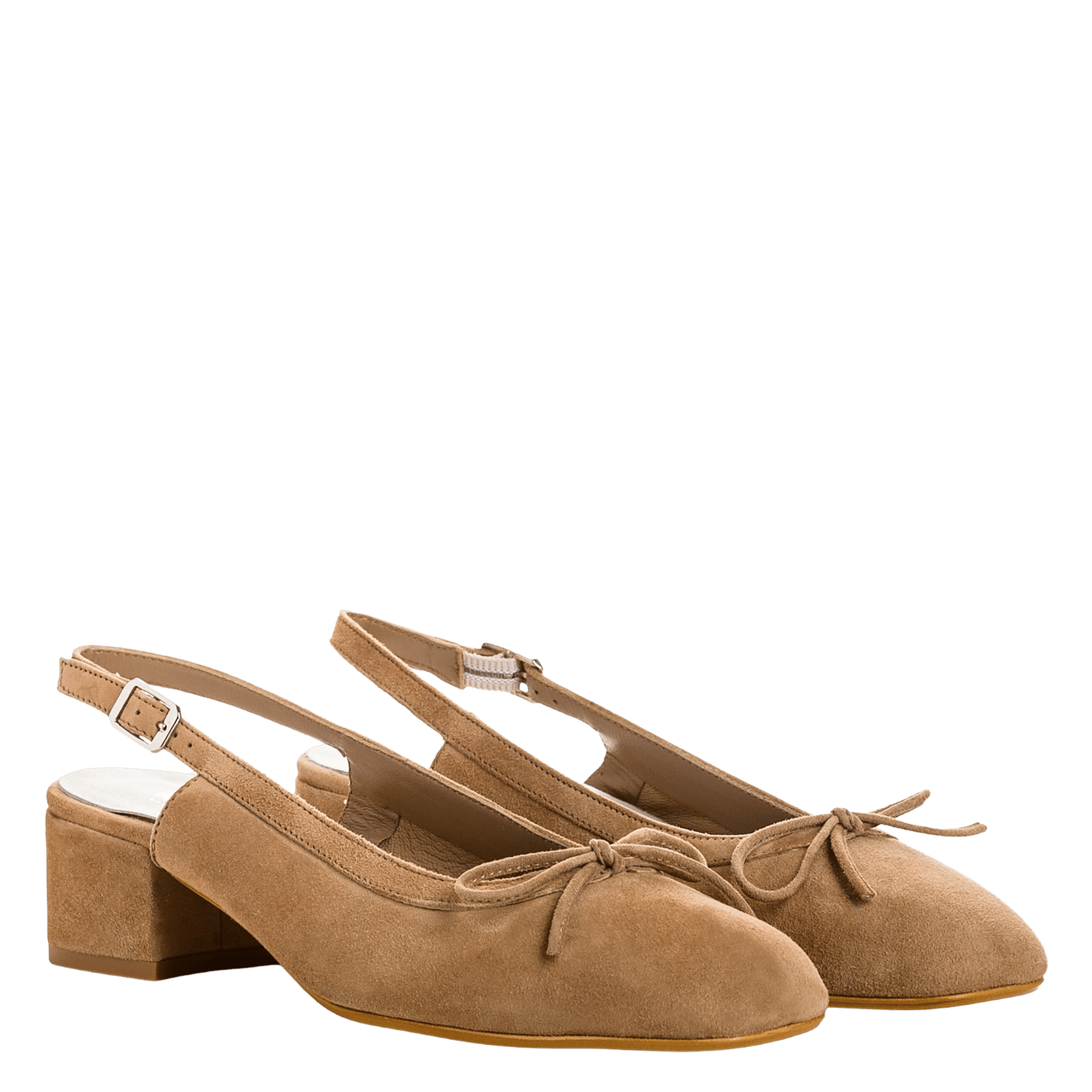 Ballerines en cuir velours REQINS Marron