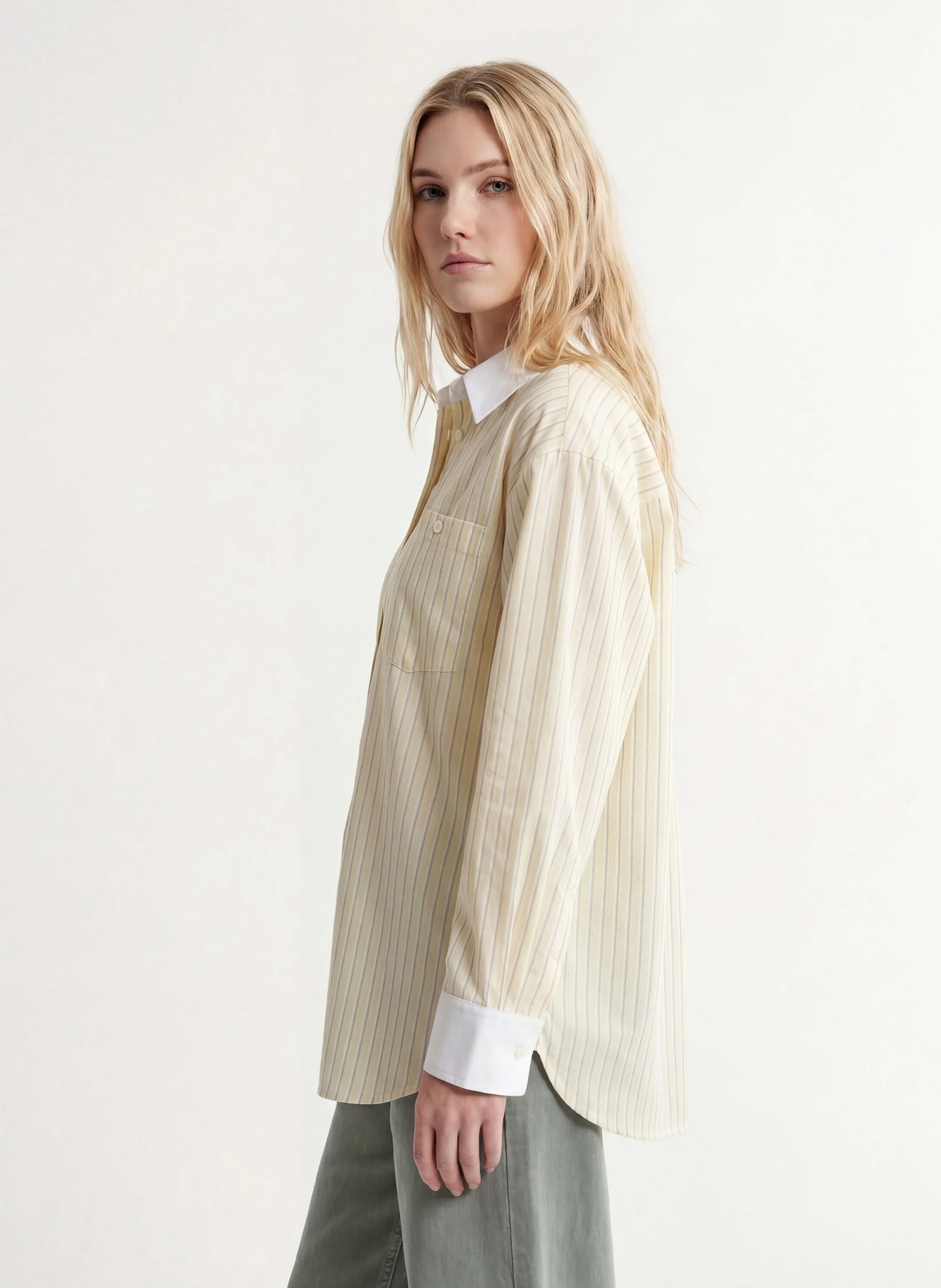 Chemise oversize à rayures KOOKAI Jaune