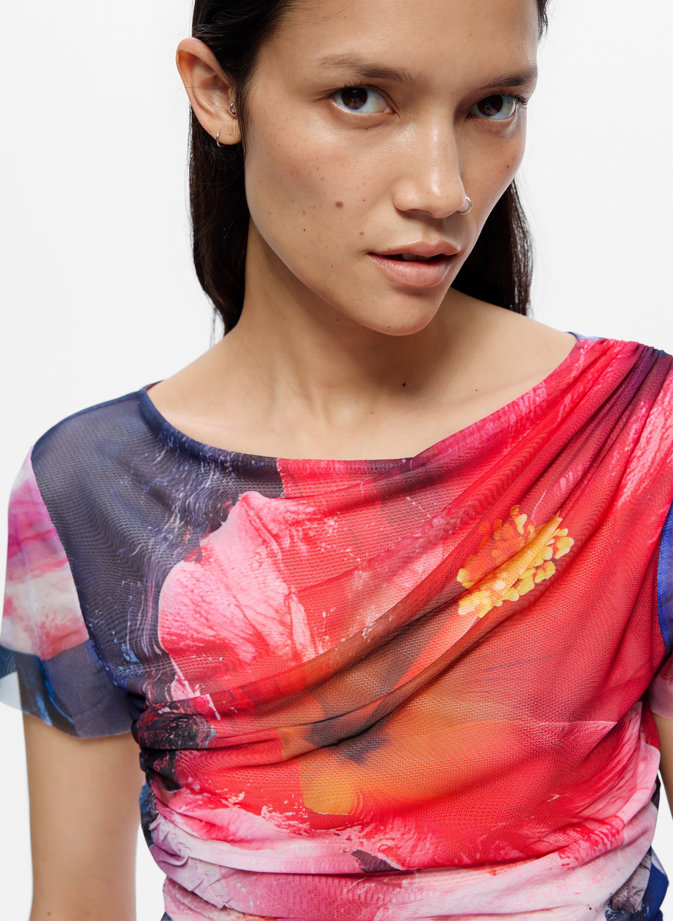Fitted round neck t-shirt DESIGUAL Multicolored