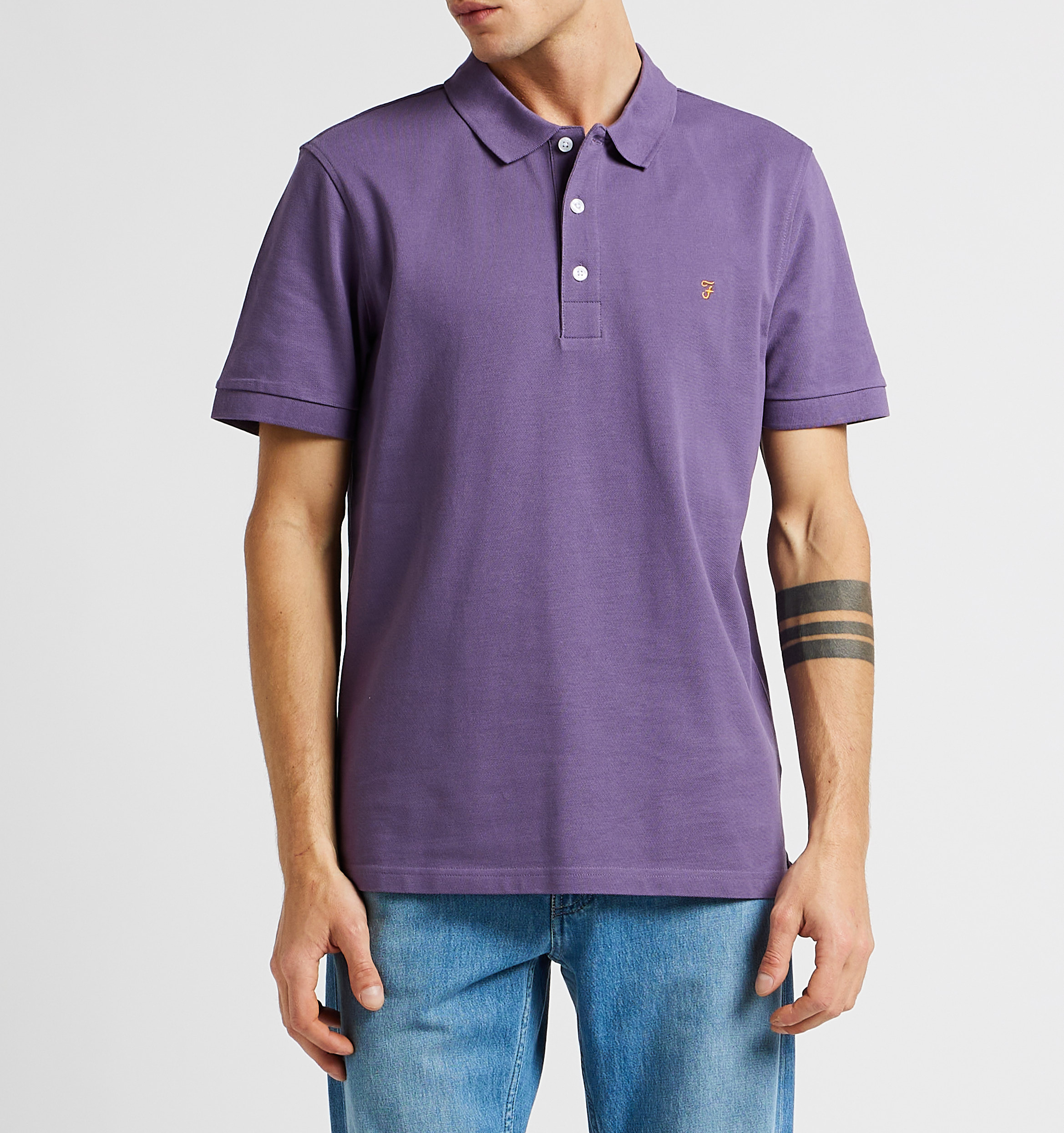 Short-sleeved organic cotton polo shirt FARAH Purple