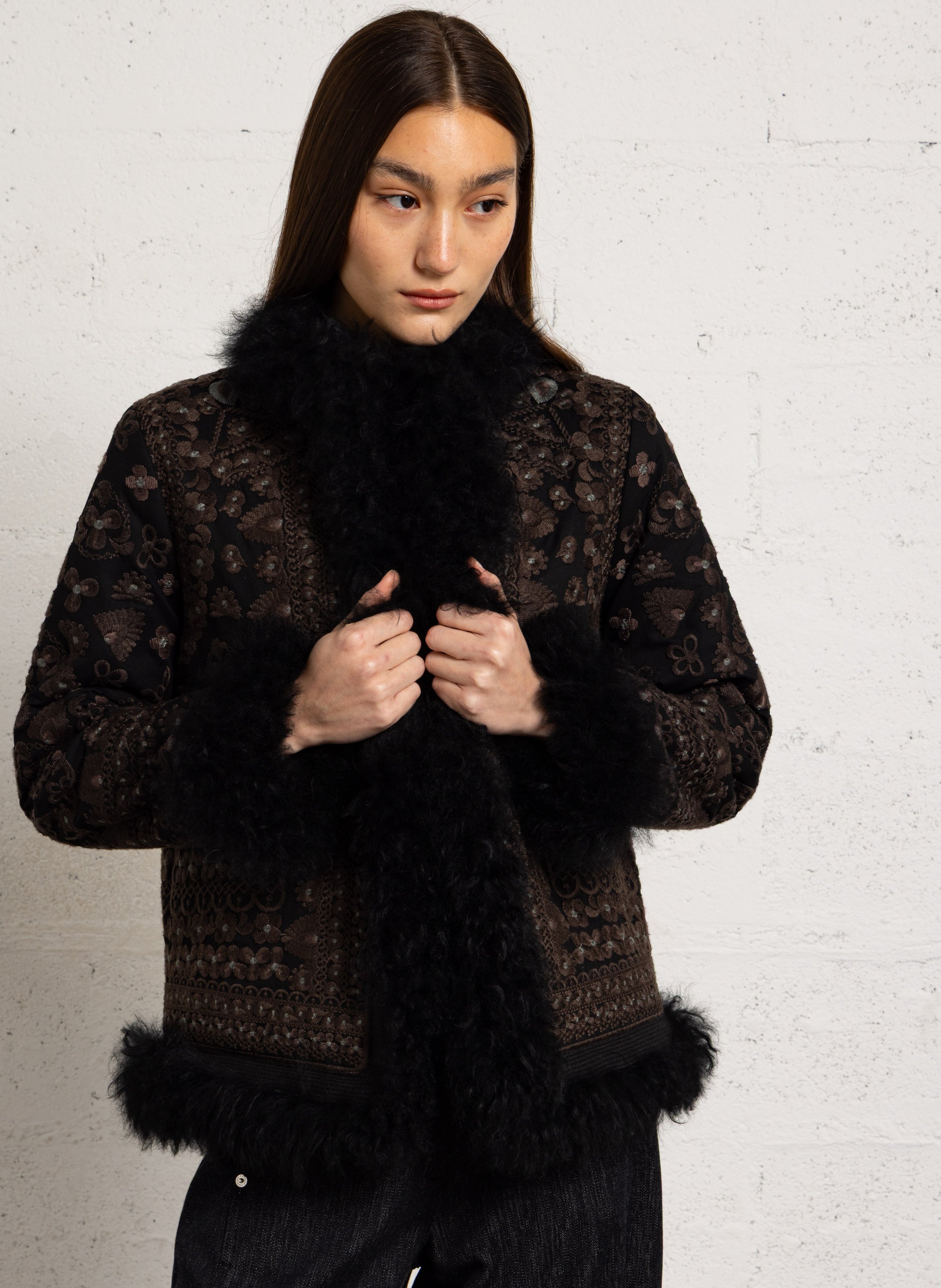 Embroidered cotton jacket | Black ANTIK BATIK Women