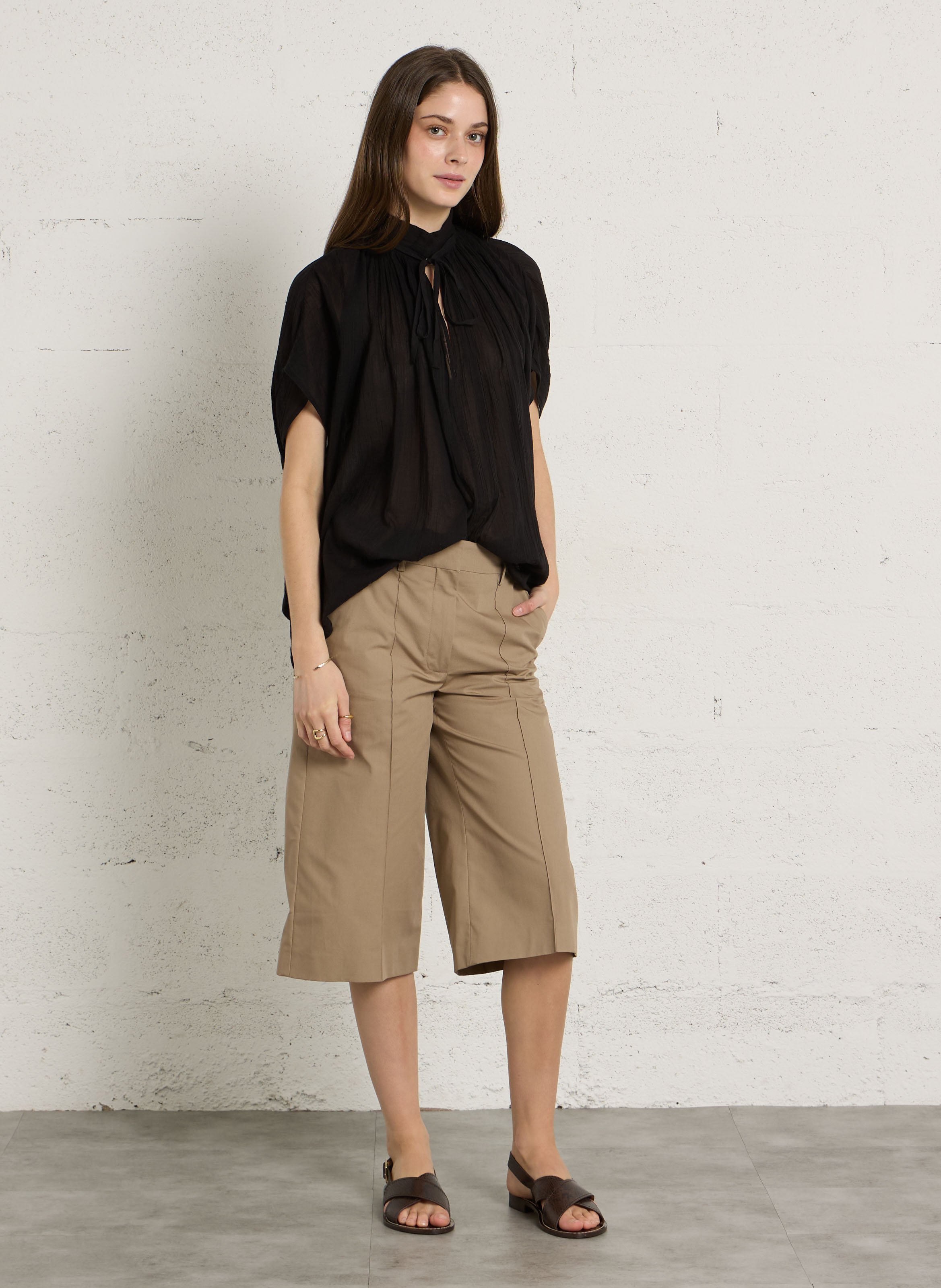 Top ample sans manches uni LAURENCE BRAS Noir