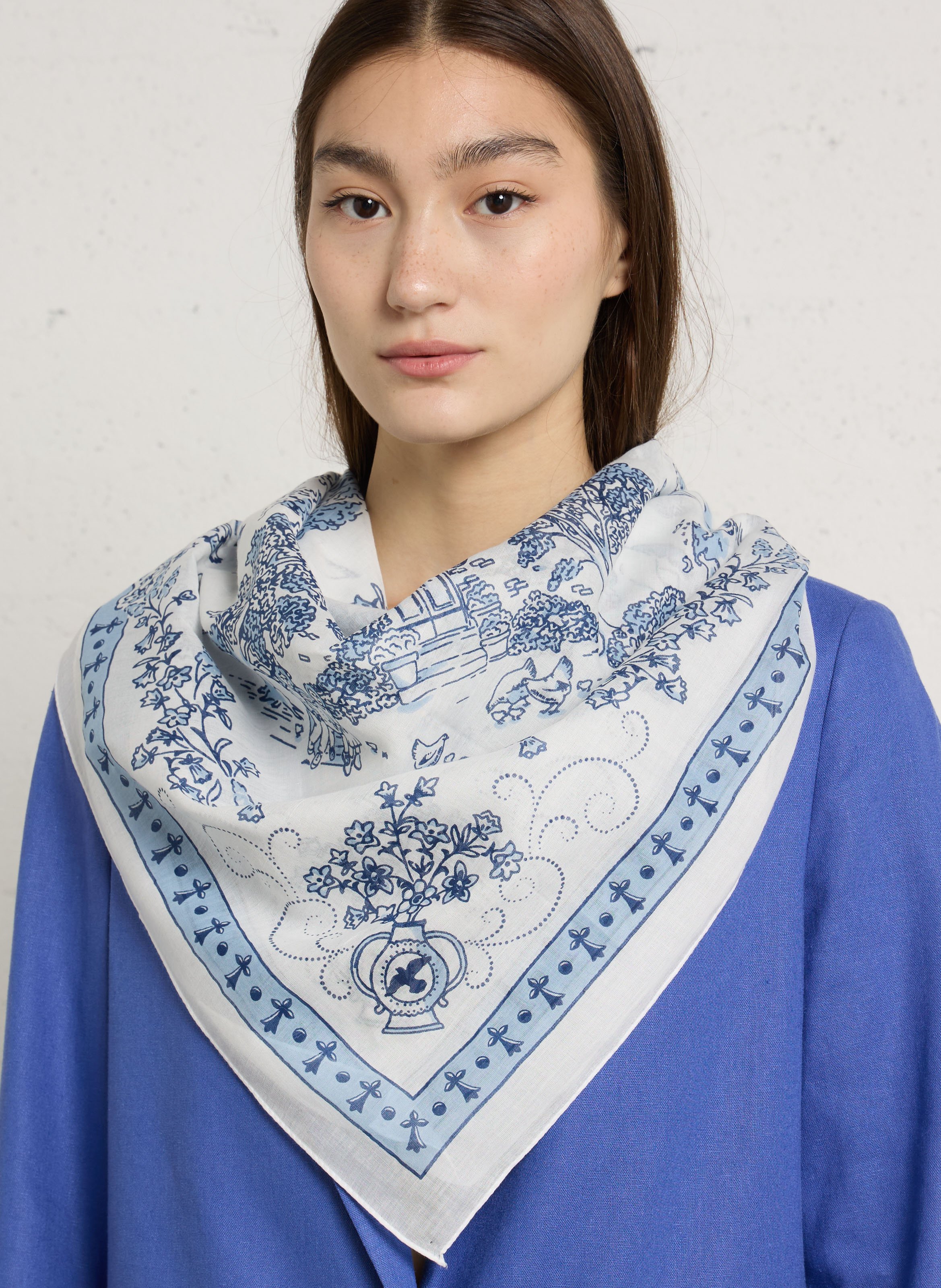 Floral print scarf MAISON LECOMTE FLAMENT