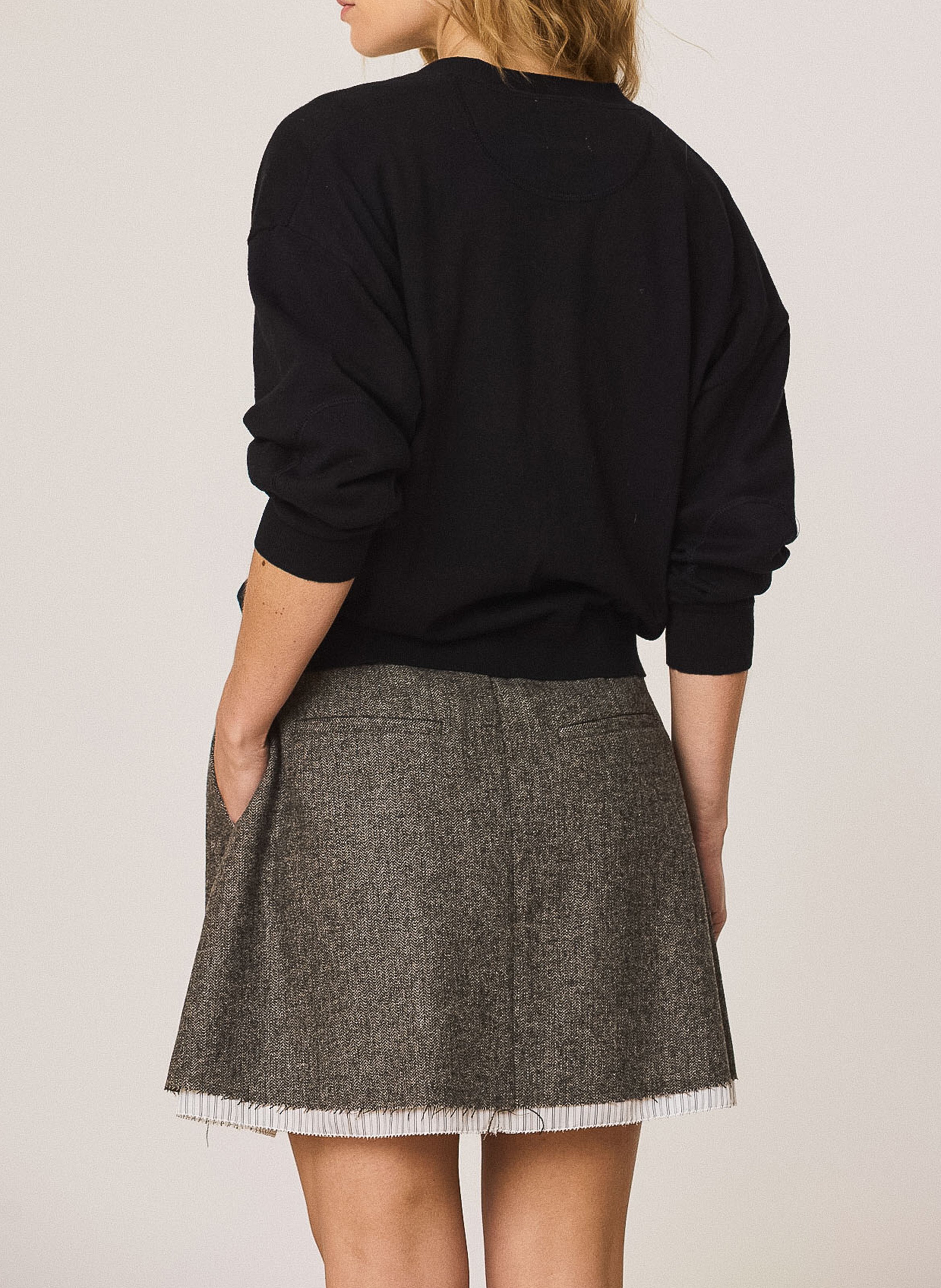 V-Ausschnitt Strickjacke aus Baumwolle und Kaschmir INDI & COLD Schwarz