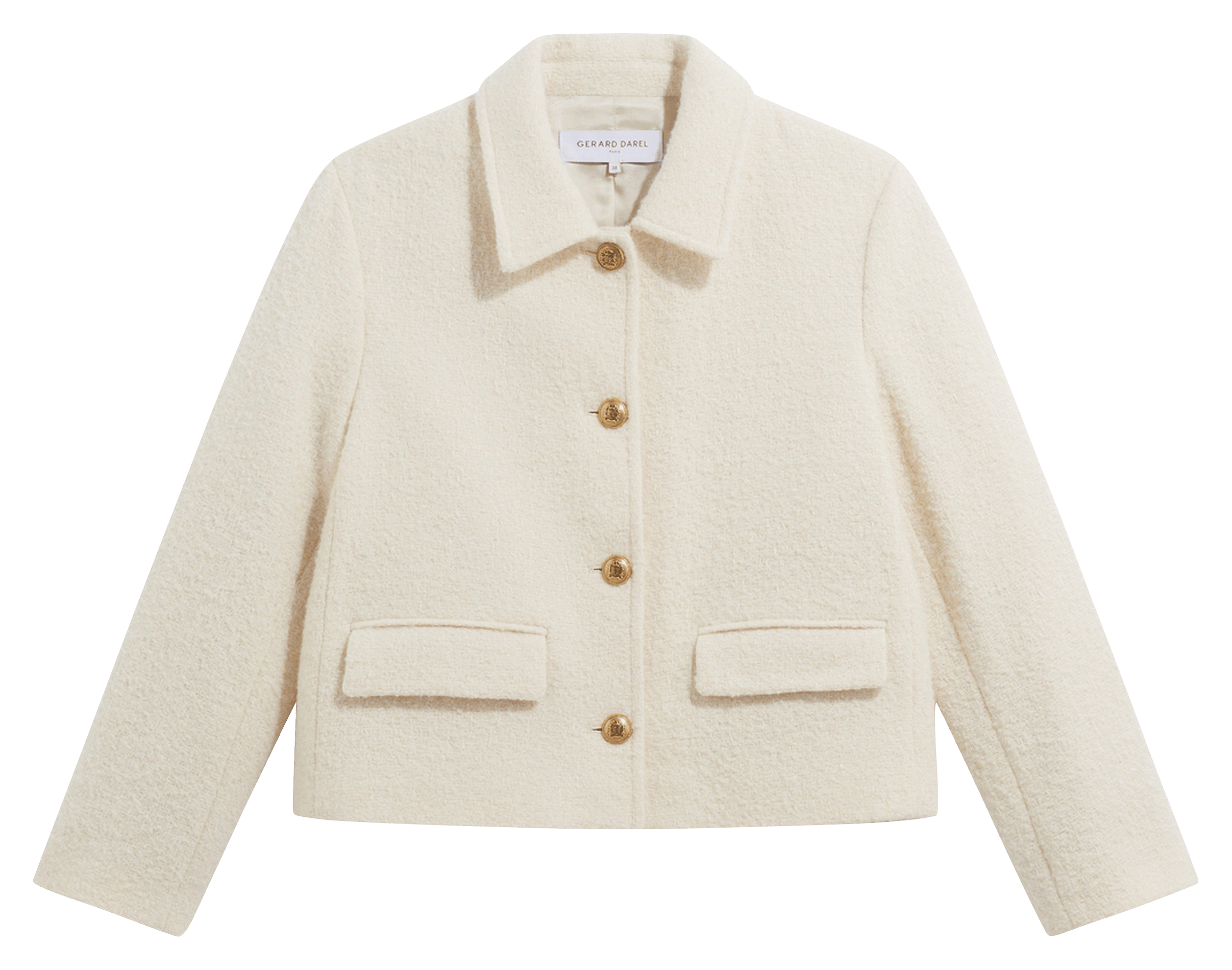 Veste droite col classique en maille GERARD DAREL Beige