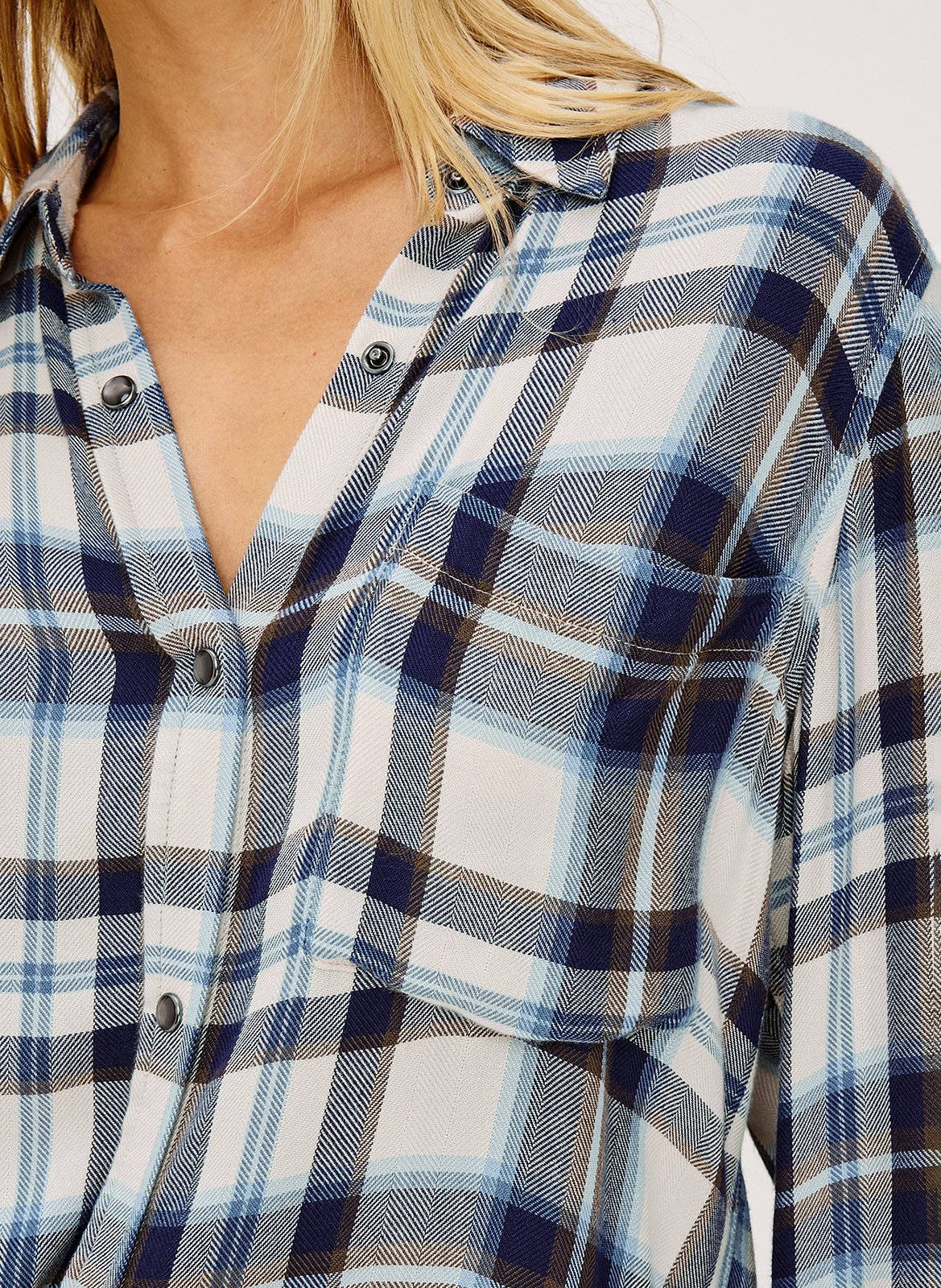 Short flowing checked shirt RAILS Blue