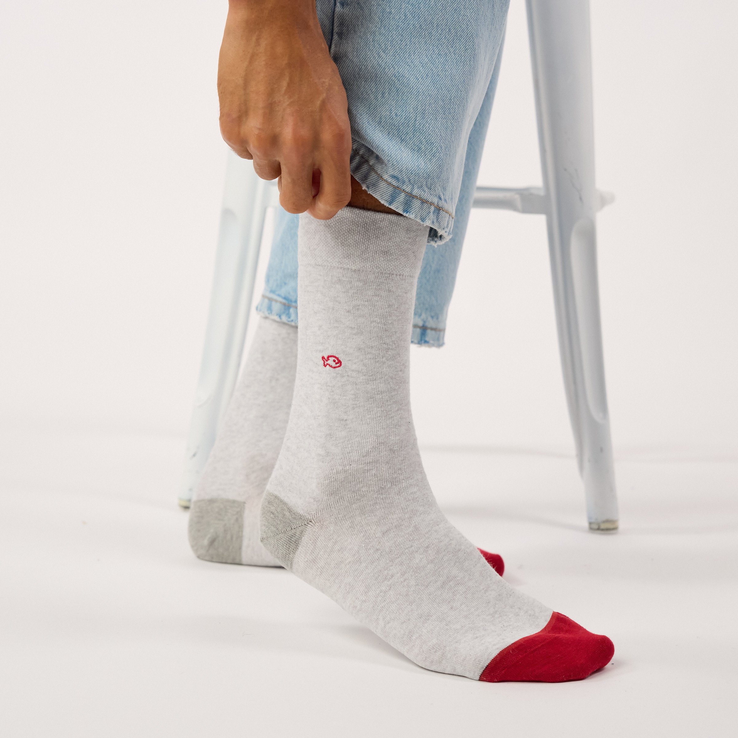 Combed cotton plain socks | Grey BILLYBELT Men